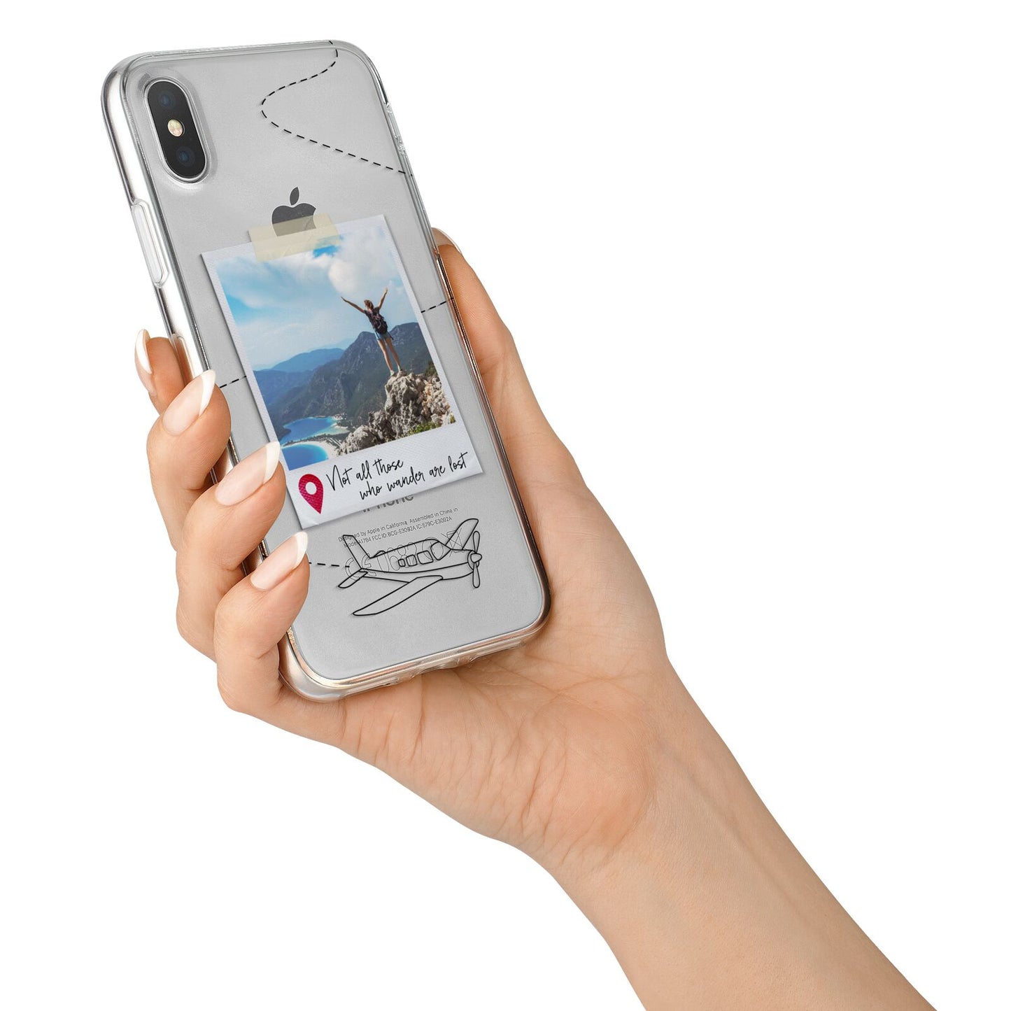 Backpacker Photo Upload Personalised iPhone X Bumper Case on Silver iPhone Alternative Image 2