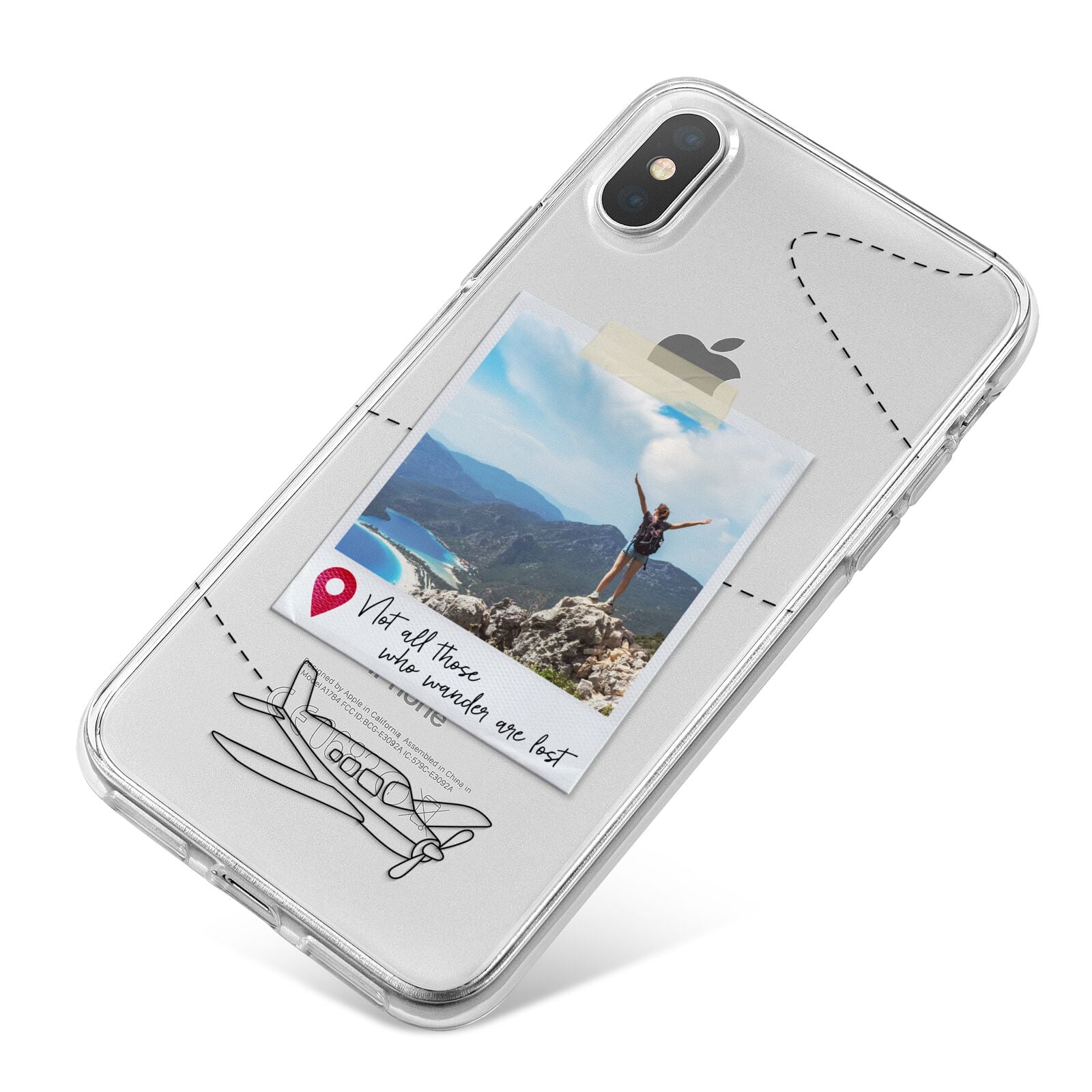 Backpacker Photo Upload Personalised iPhone X Bumper Case on Silver iPhone