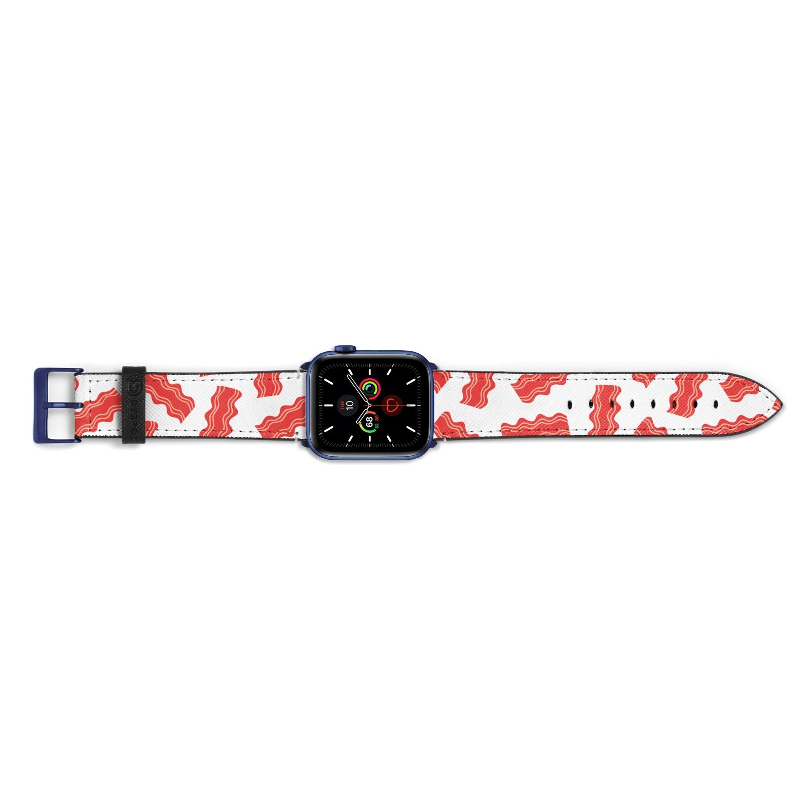 Bacon Apple Watch Strap Landscape Image Blue Hardware