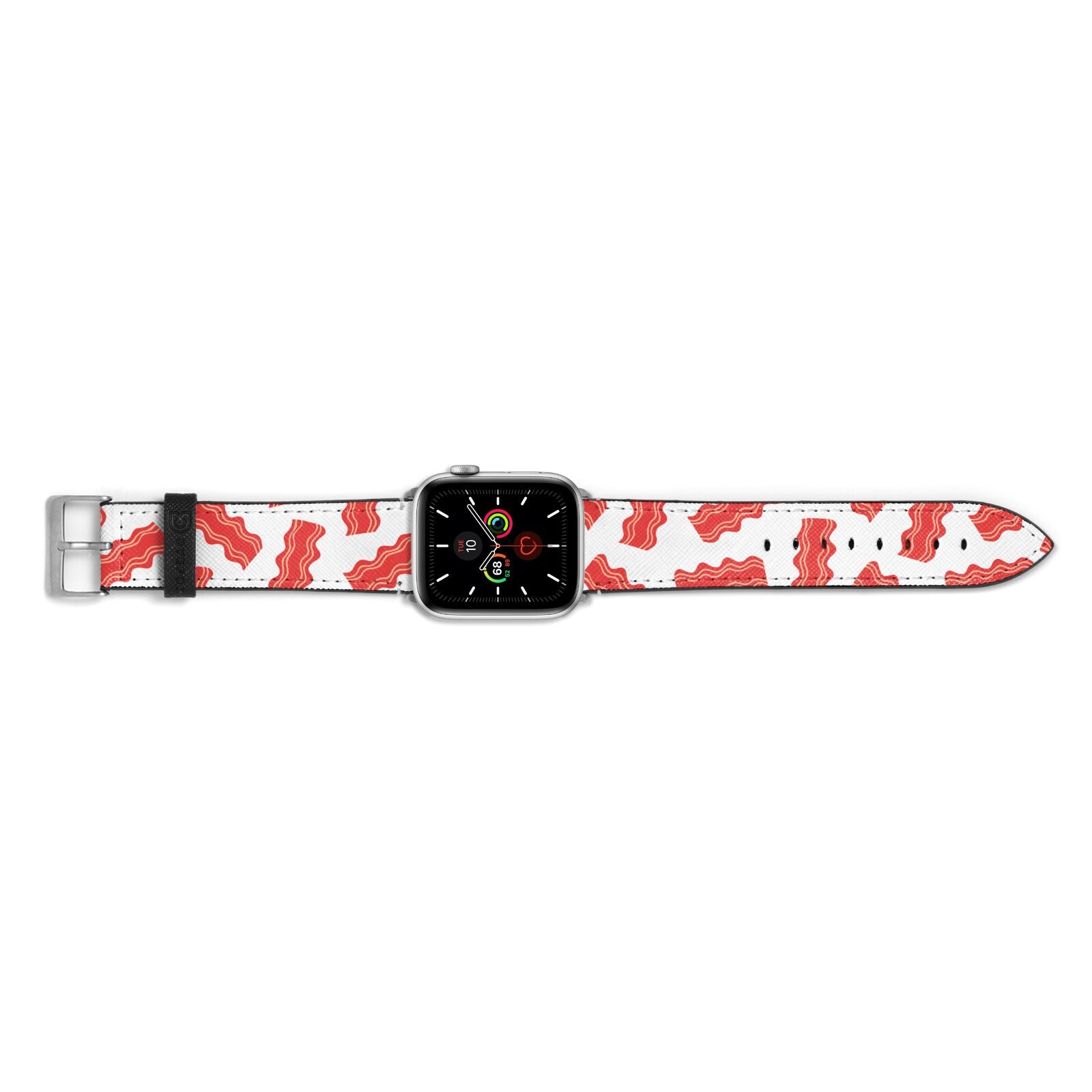 Bacon Apple Watch Strap Landscape Image Silver Hardware