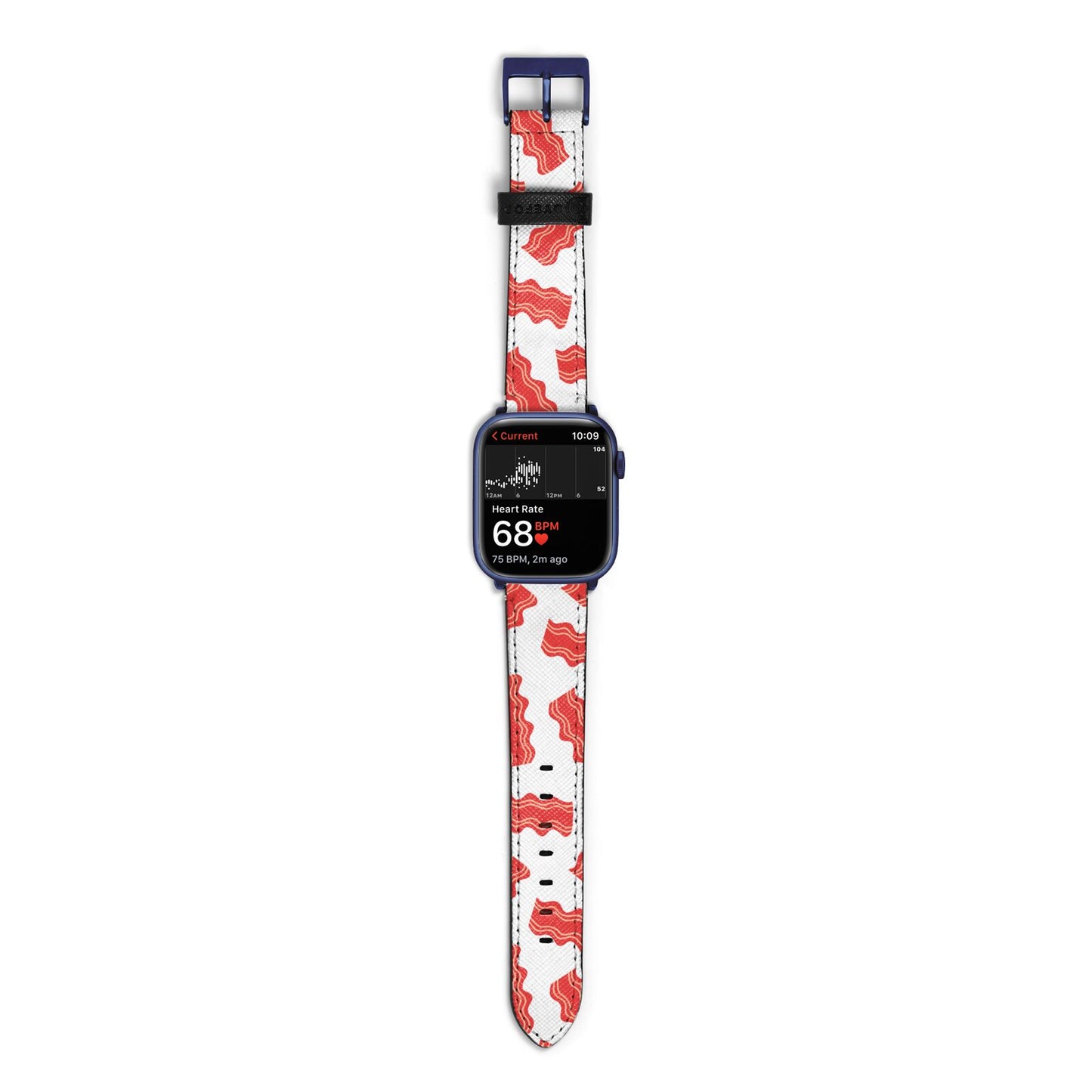 Bacon Apple Watch Strap Size 38mm with Blue Hardware