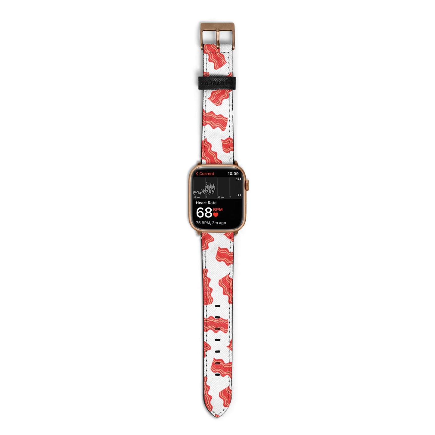 Bacon Apple Watch Strap Size 38mm with Gold Hardware