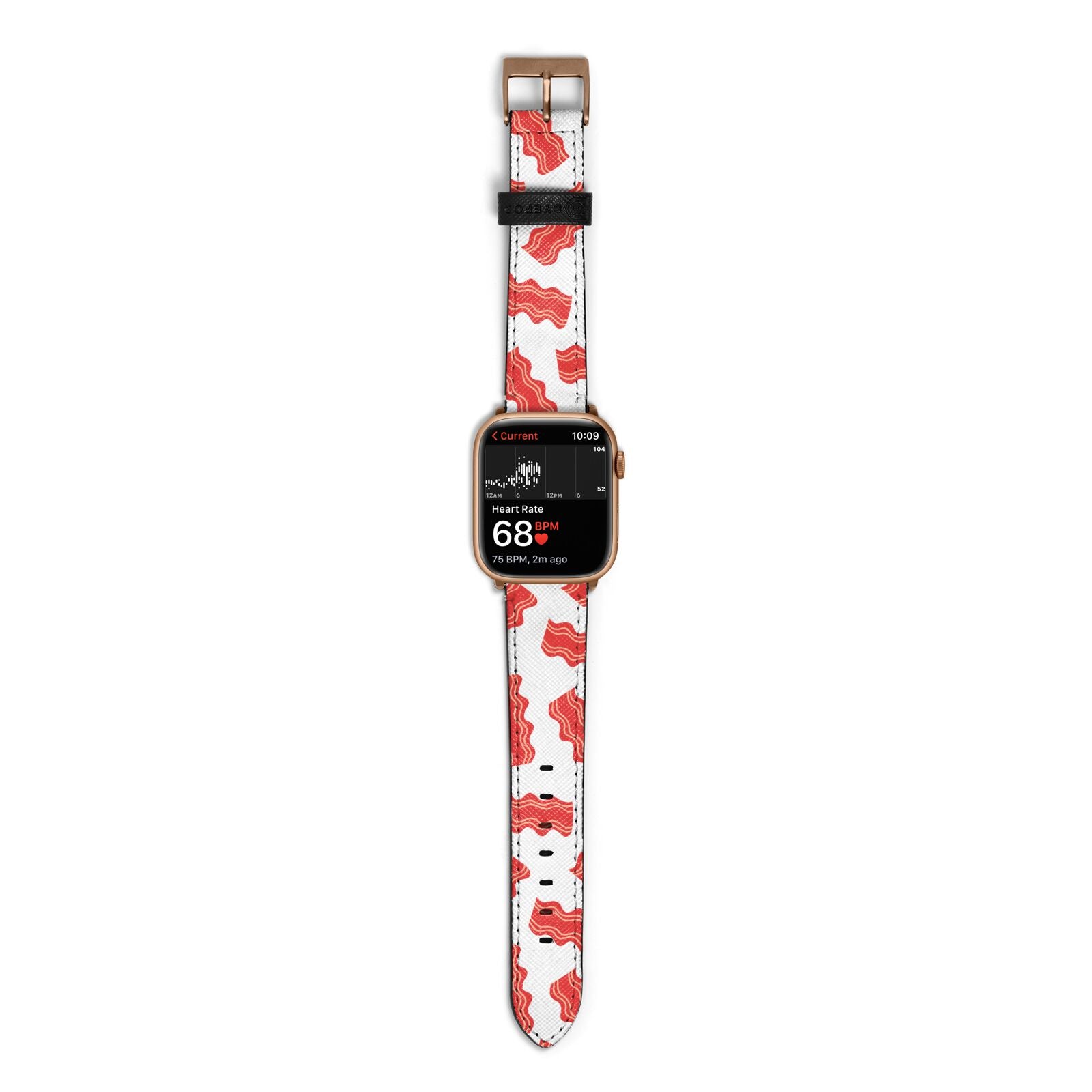 Bacon Apple Watch Strap Size 38mm with Gold Hardware