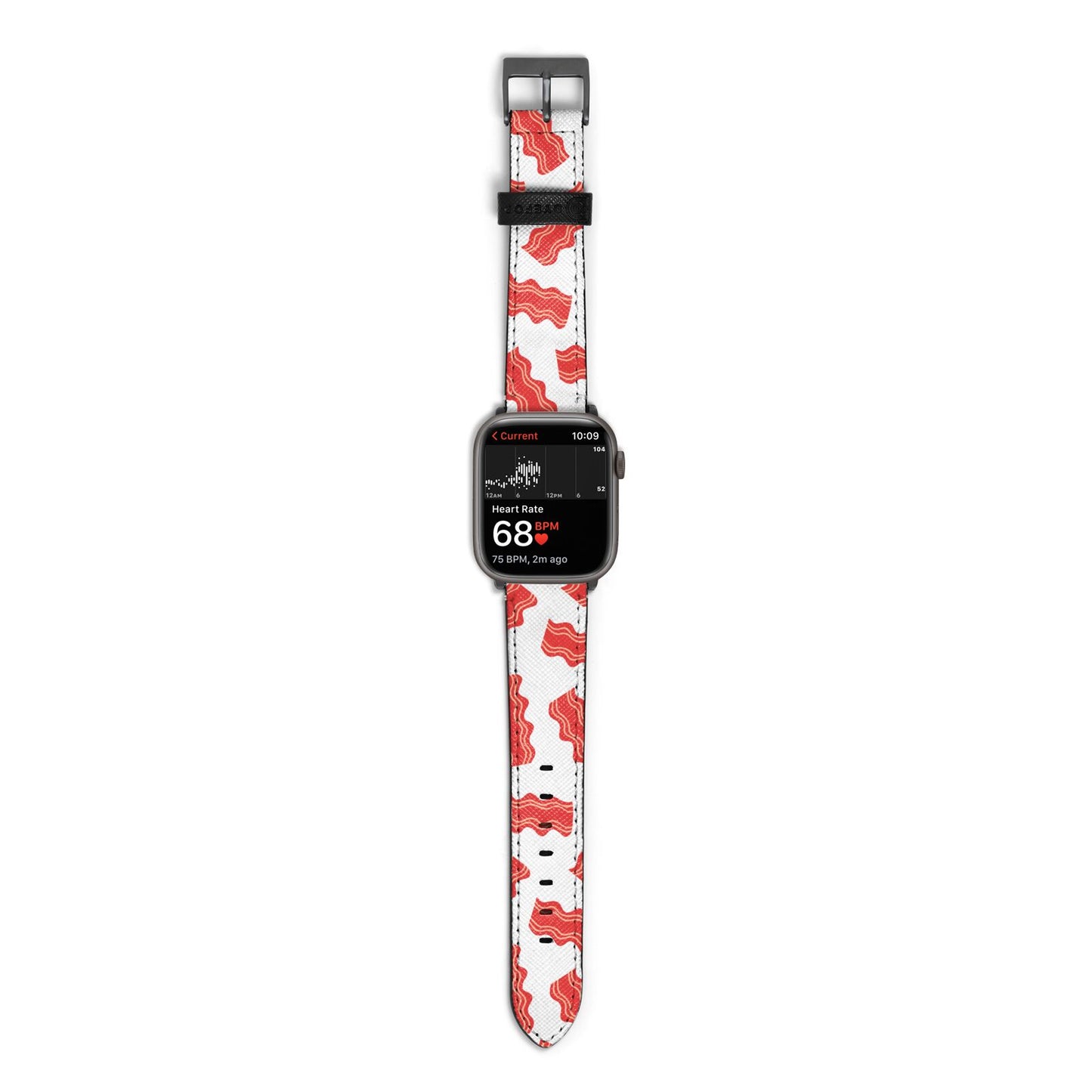 Bacon Apple Watch Strap Size 38mm with Space Grey Hardware