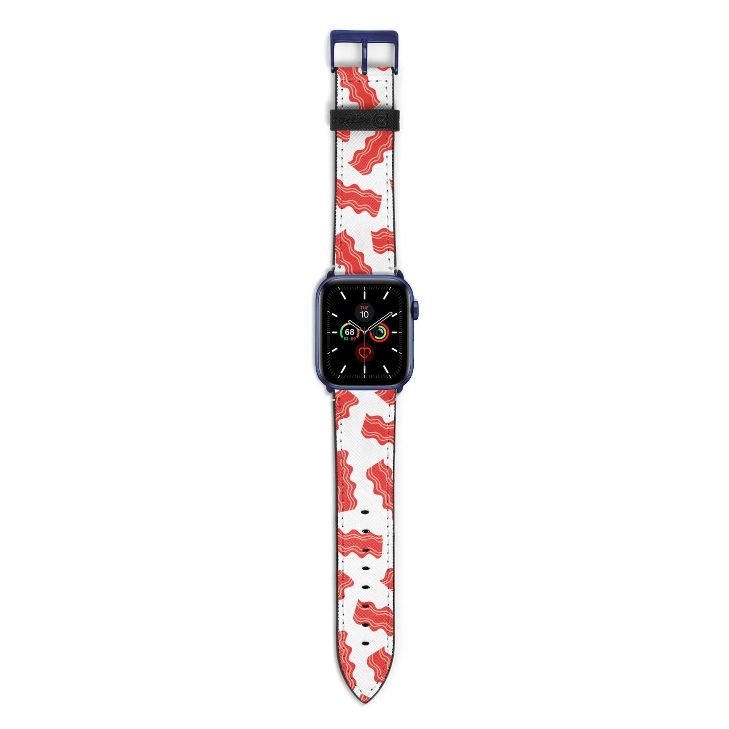 Bacon Apple Watch Strap with Blue Hardware