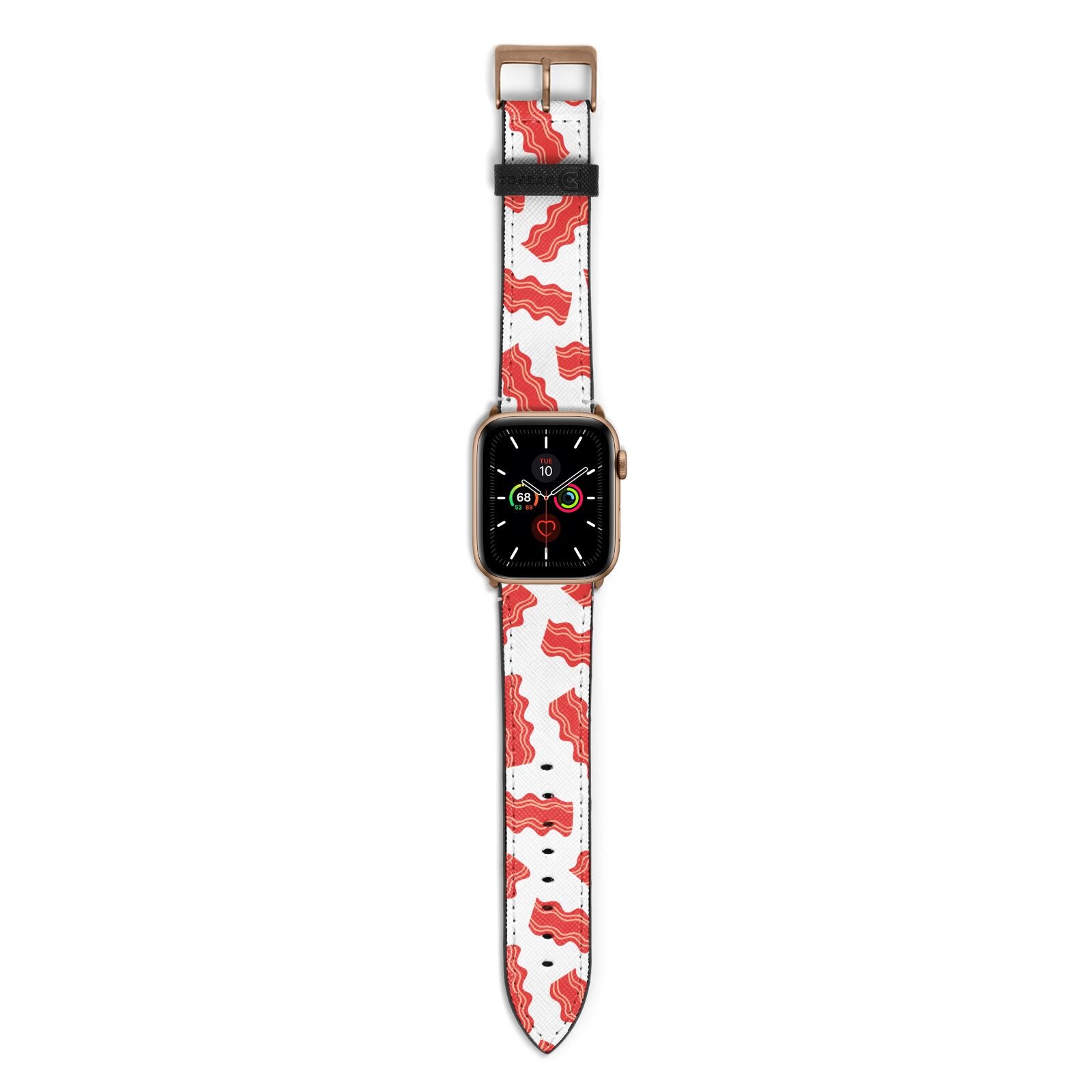 Bacon Apple Watch Strap with Gold Hardware