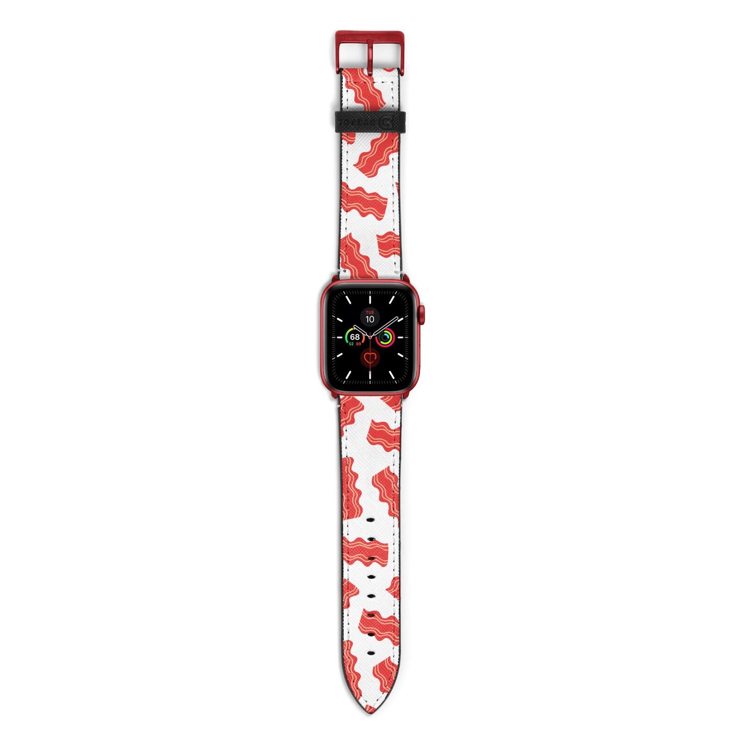 Bacon Apple Watch Strap with Red Hardware