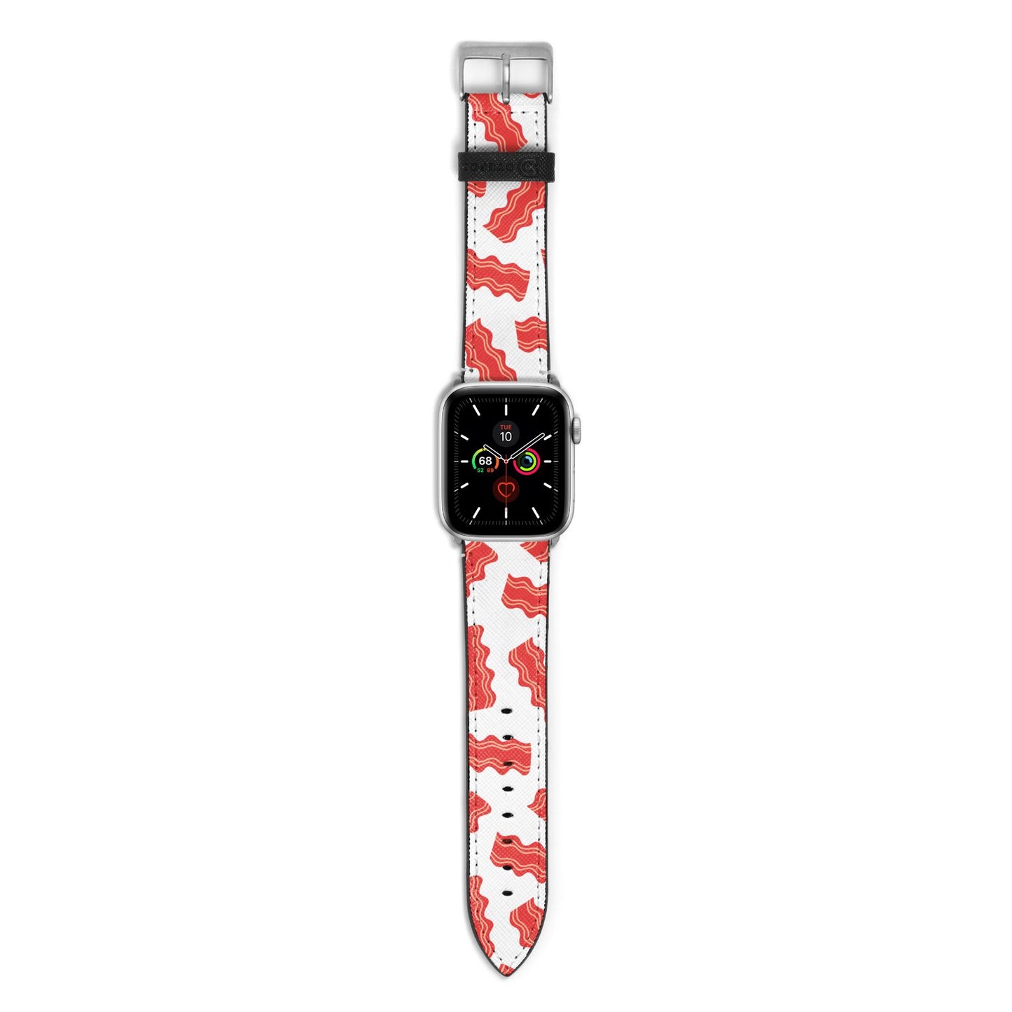 Bacon Apple Watch Strap with Silver Hardware