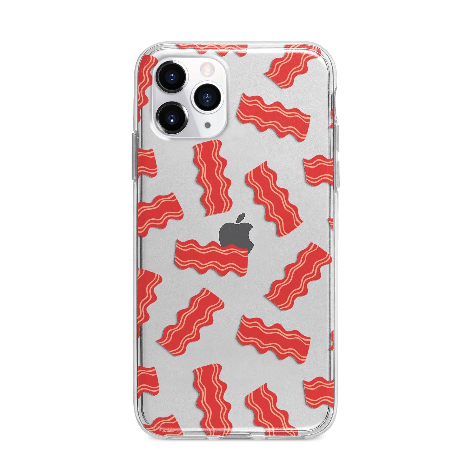 Bacon Apple iPhone 11 Pro Max in Silver with Bumper Case