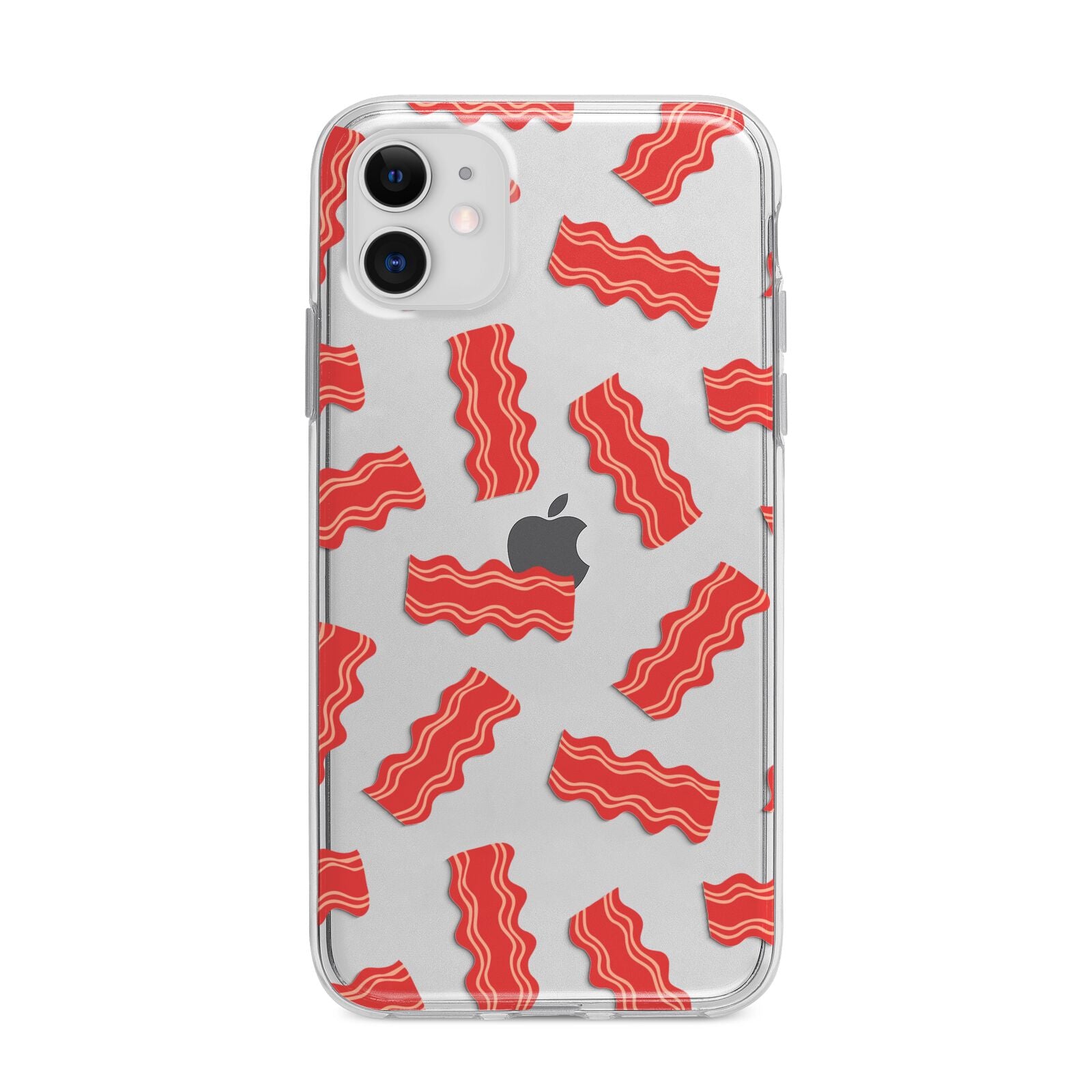 Bacon Apple iPhone 11 in White with Bumper Case