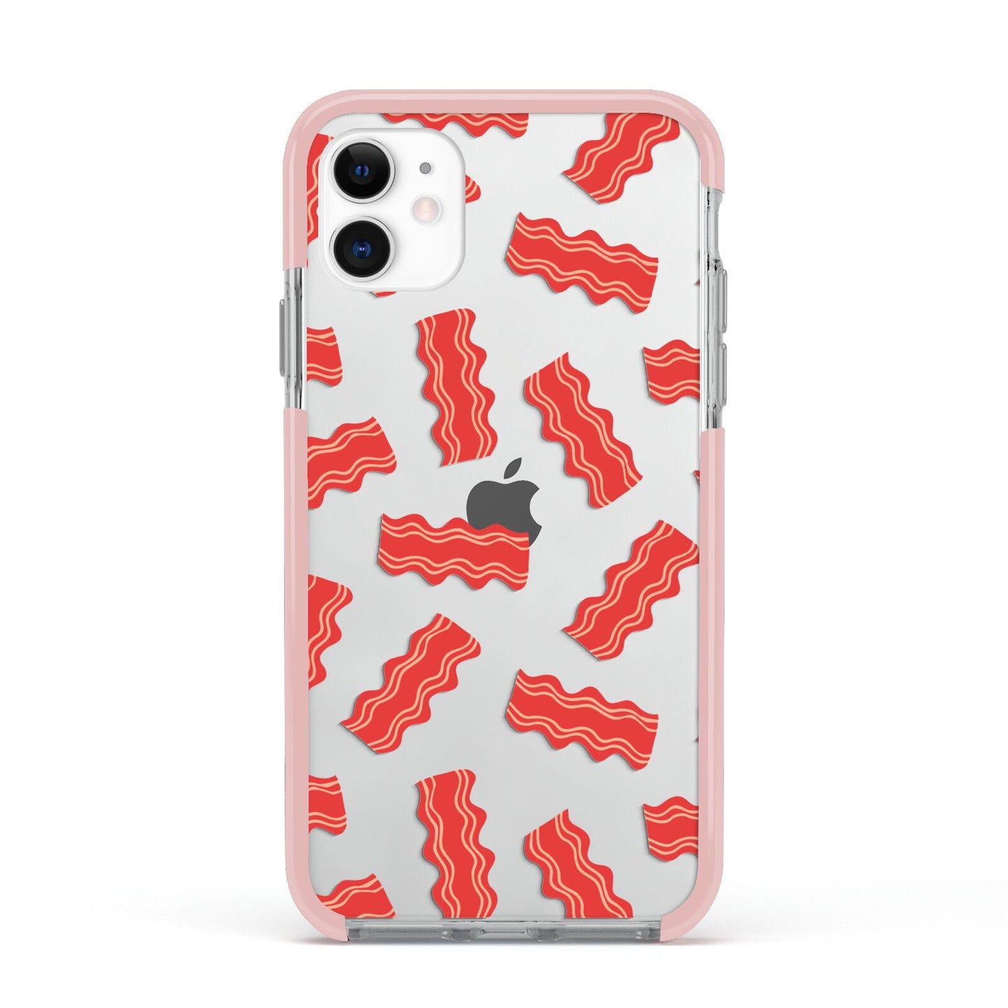 Bacon Apple iPhone 11 in White with Pink Impact Case