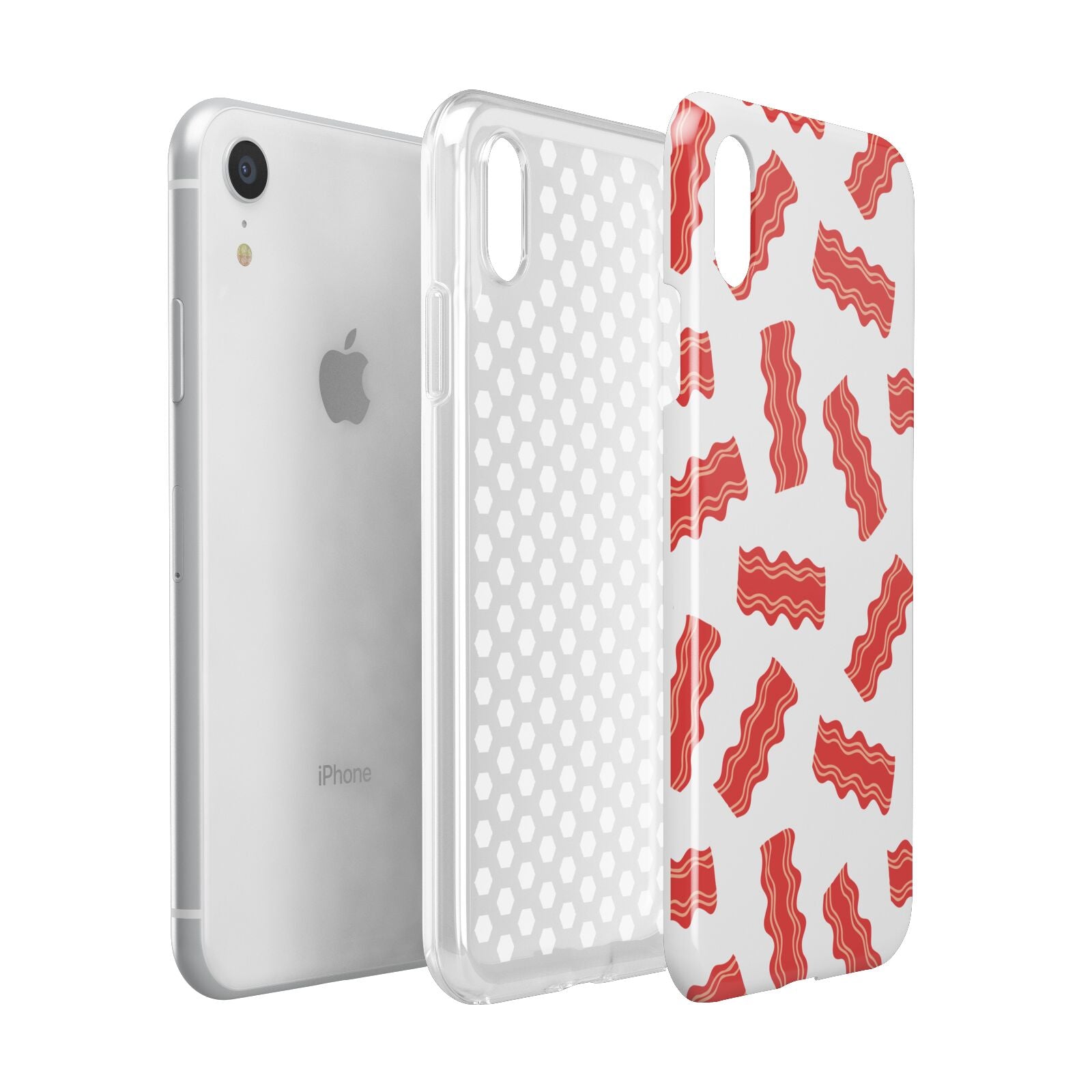 Bacon Apple iPhone XR White 3D Tough Case Expanded view