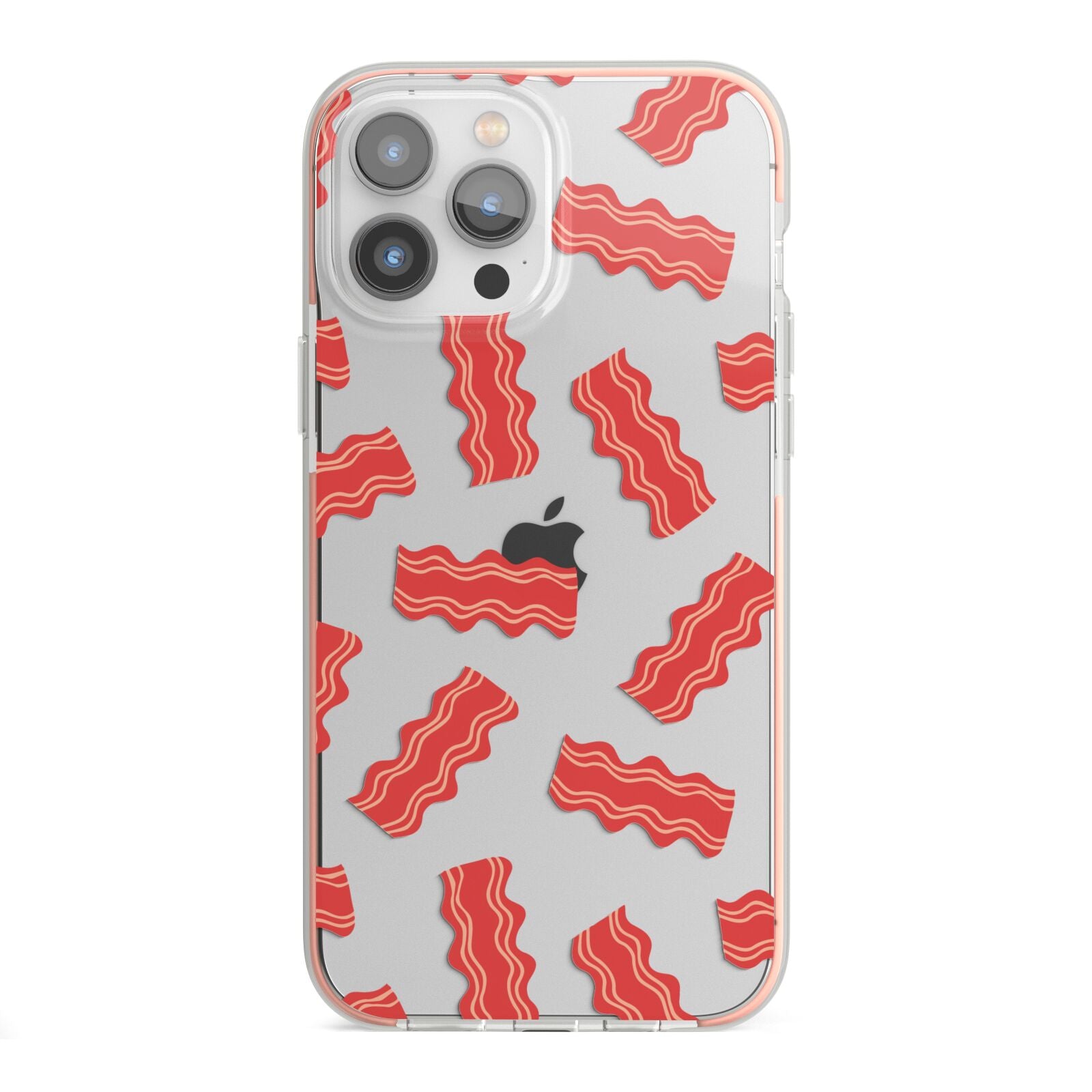 Bacon iPhone 13 Pro Max TPU Impact Case with Pink Edges