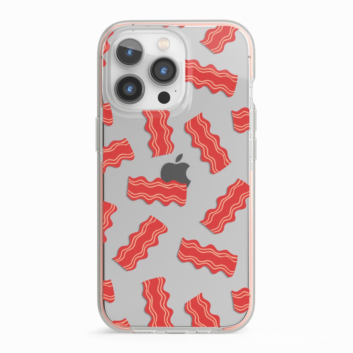 Bacon iPhone 13 Pro TPU Impact Case with Pink Edges