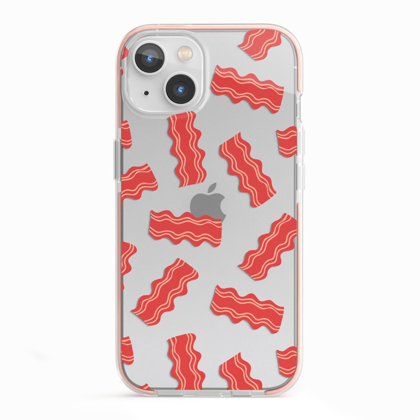 Bacon iPhone 13 TPU Impact Case with Pink Edges