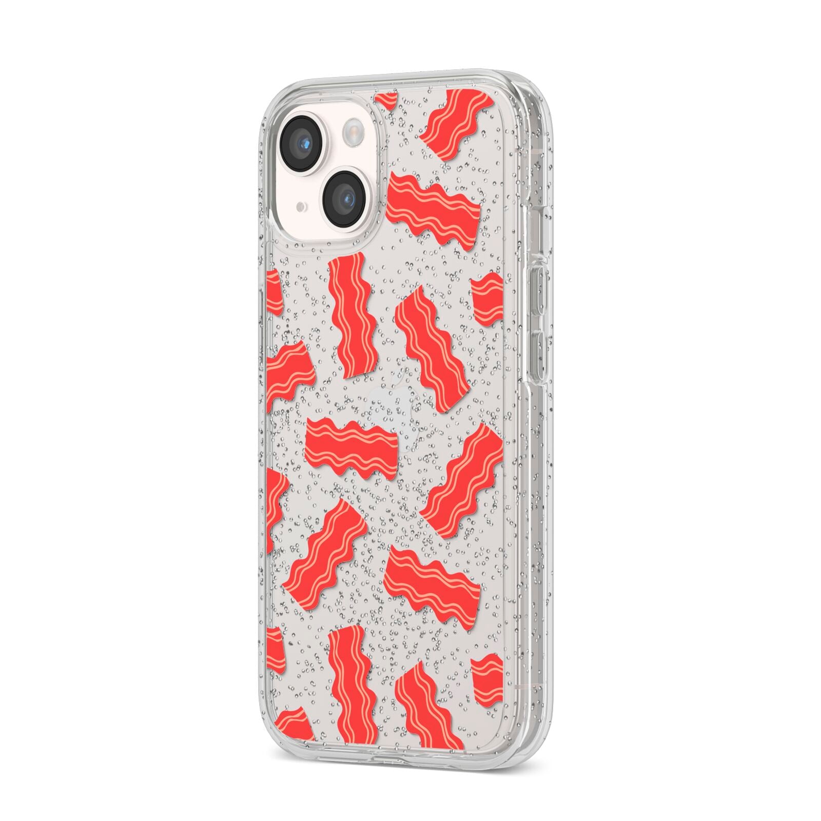 Bacon iPhone 14 Glitter Tough Case Starlight Angled Image