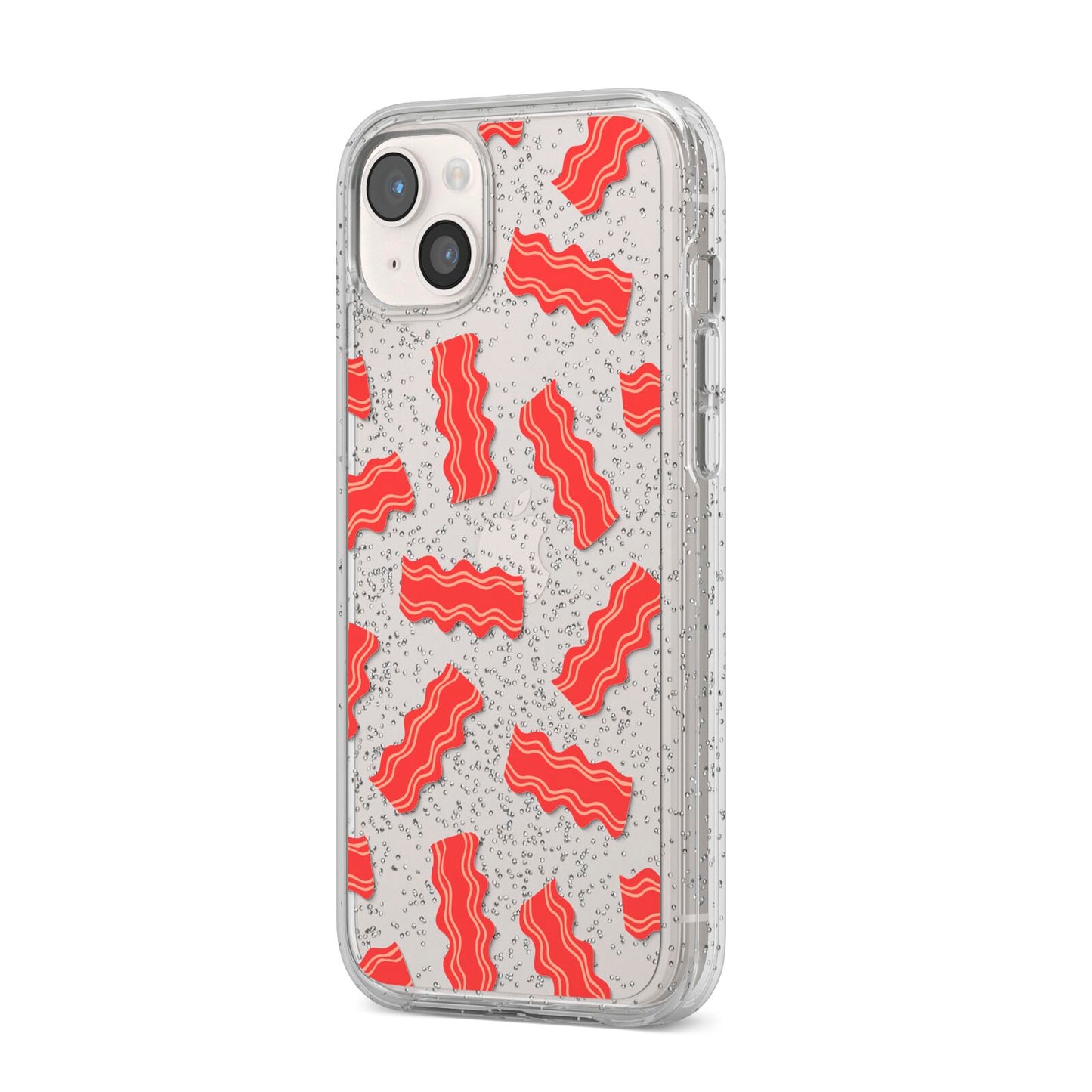 Bacon iPhone 14 Plus Glitter Tough Case Starlight Angled Image