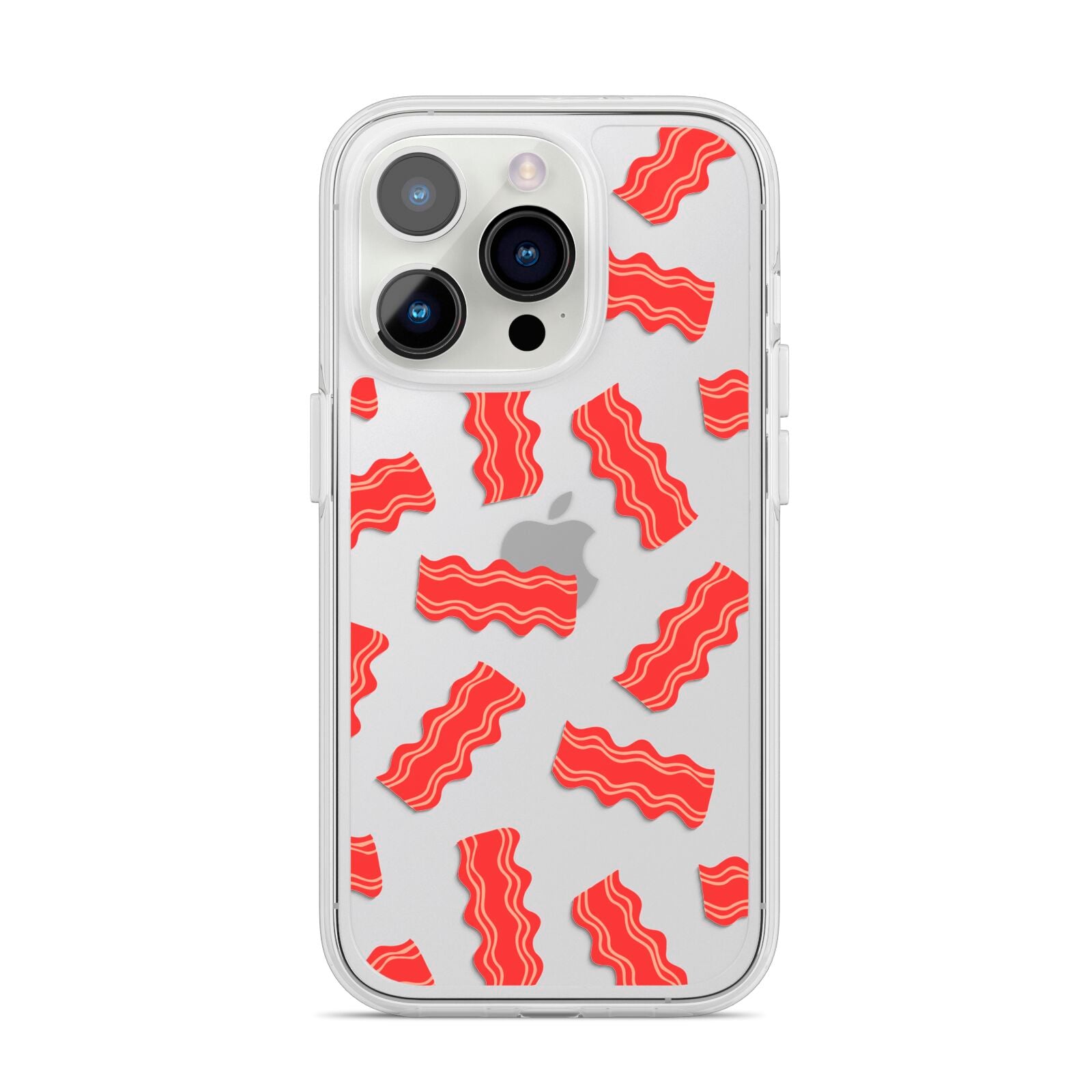 Bacon iPhone 14 Pro Clear Tough Case Silver