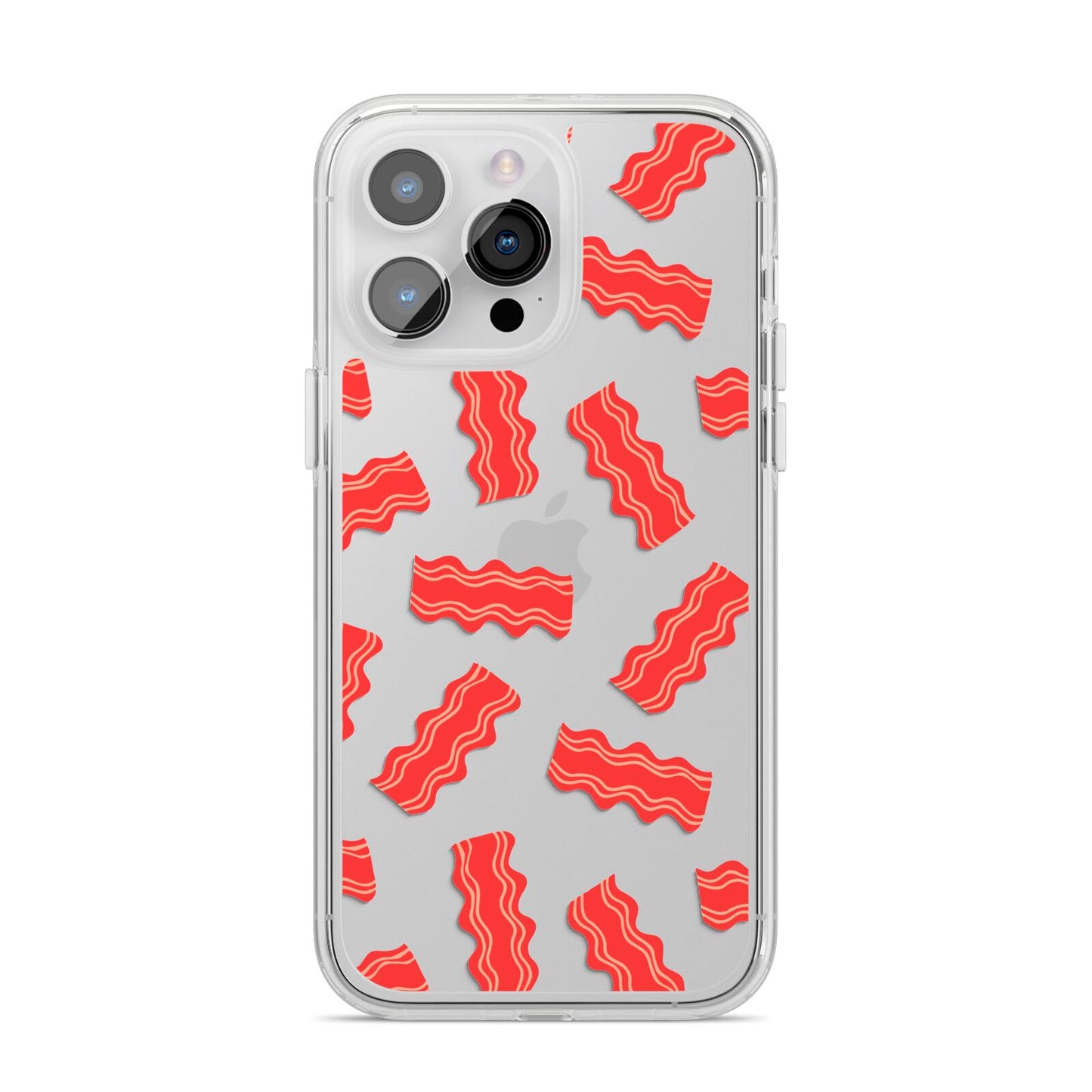 Bacon iPhone 14 Pro Max Clear Tough Case Silver