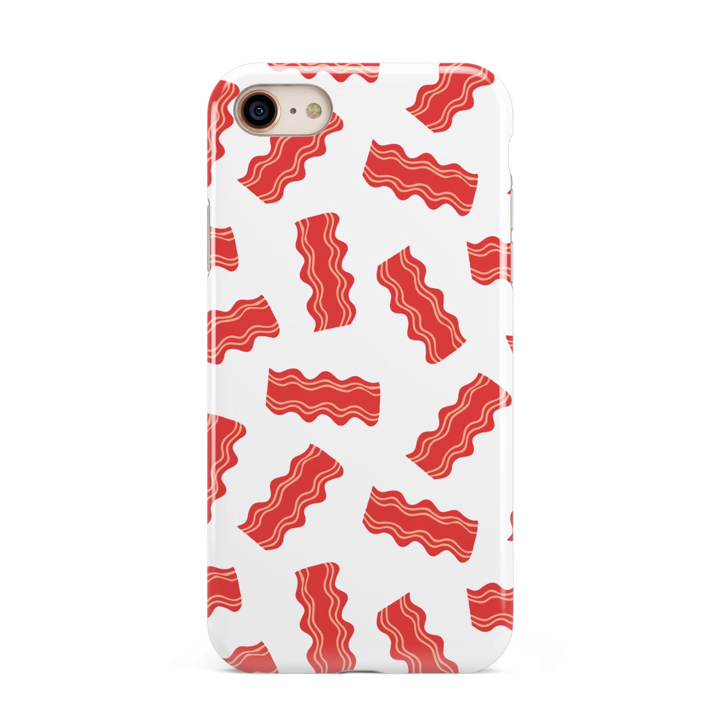 Bacon iPhone 8 3D Tough Case on Gold Phone