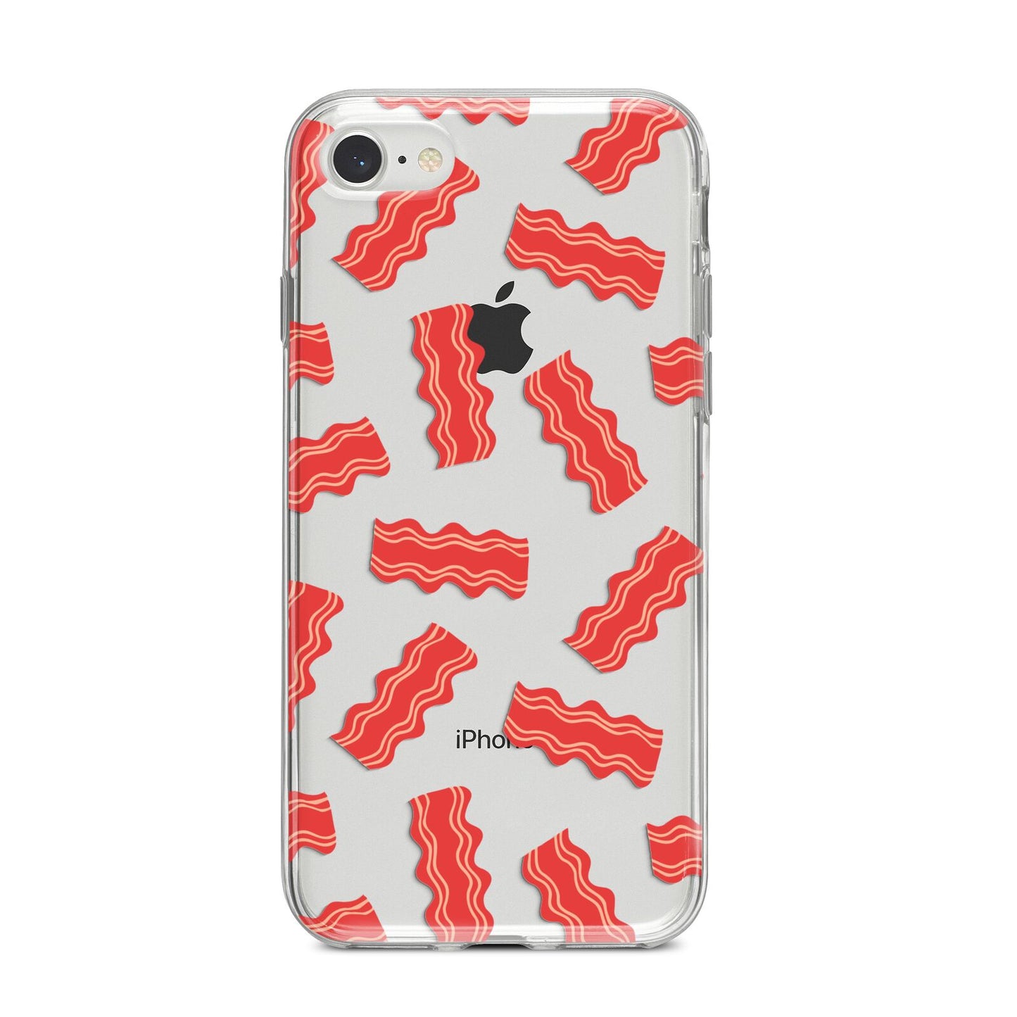 Bacon iPhone 8 Bumper Case on Silver iPhone