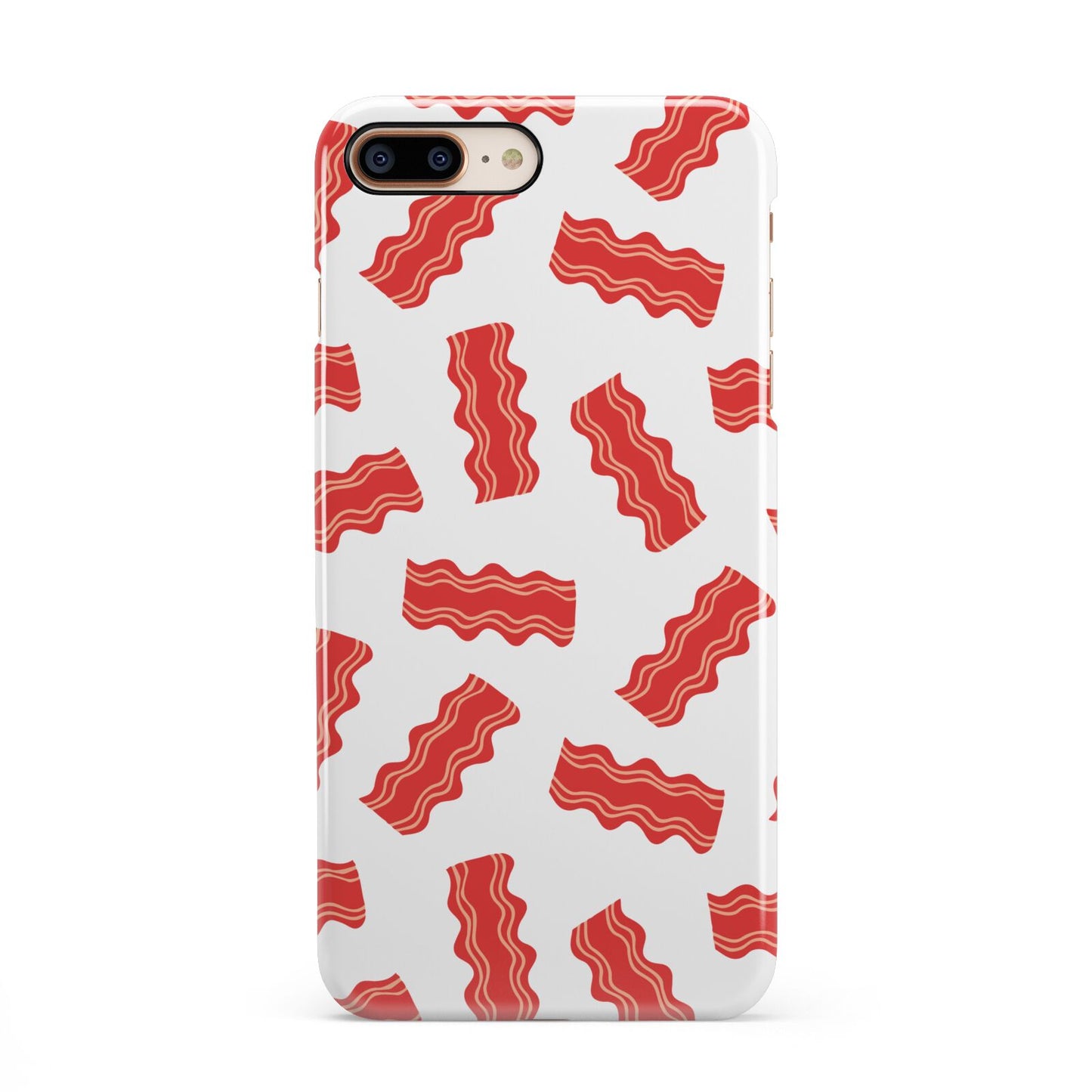 Bacon iPhone 8 Plus 3D Snap Case on Gold Phone