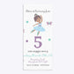 Ballerina Birthday Personalised 4x9 Rectangle Invitation Glitter