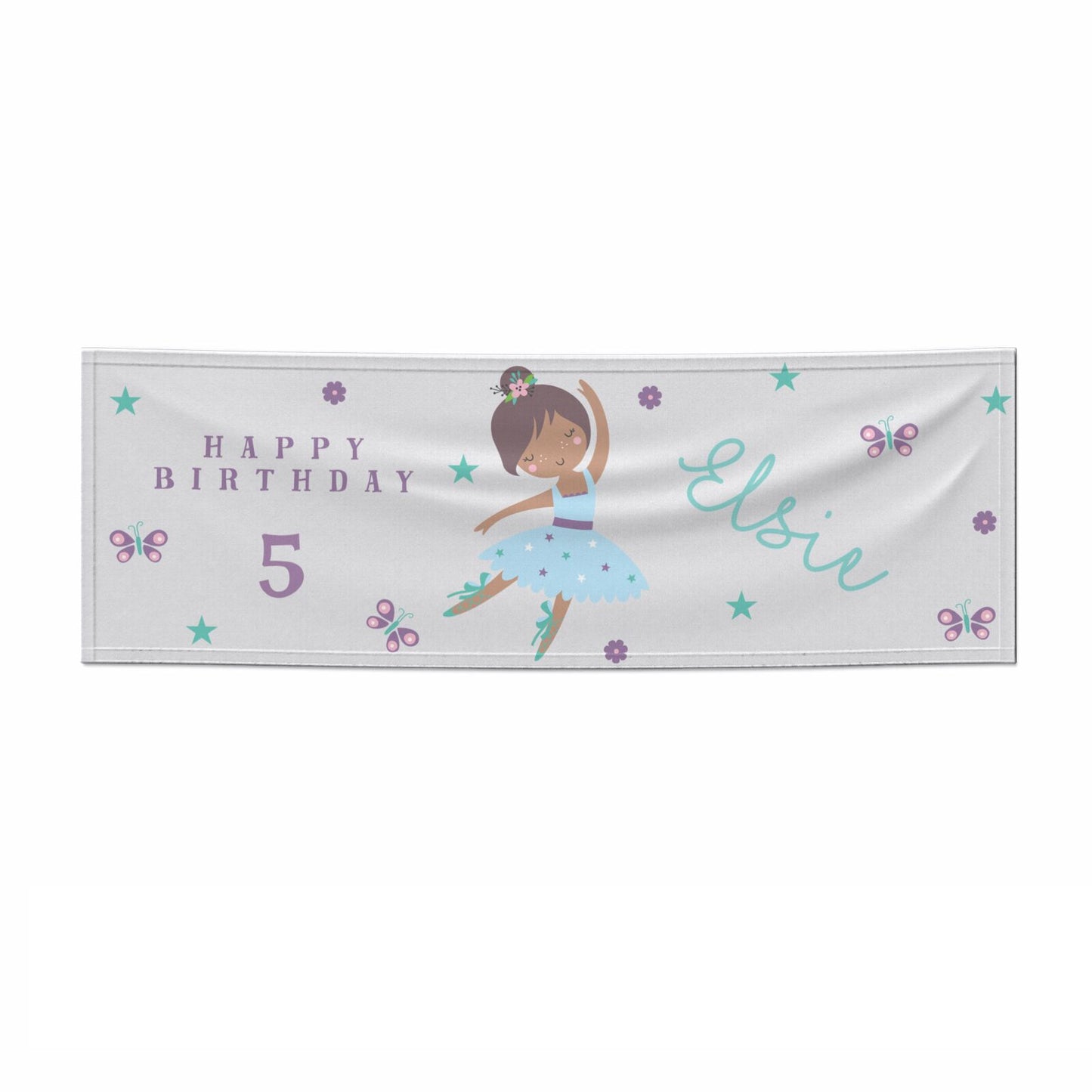 Ballerina Birthday Personalised 6x2 Paper Banner