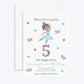 Ballerina Birthday Personalised Deckle Invitation Glitter Front and Back Image