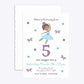 Ballerina Birthday Personalised Deckle Invitation Matte Paper Front and Back Image