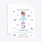 Ballerina Birthday Personalised Geo Invitation Matte Paper Front and Back Image