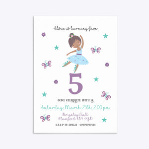 Ballerina Birthday Personalised Invitation