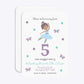 Ballerina Birthday Personalised Rounded Invitation Glitter Front and Back Image