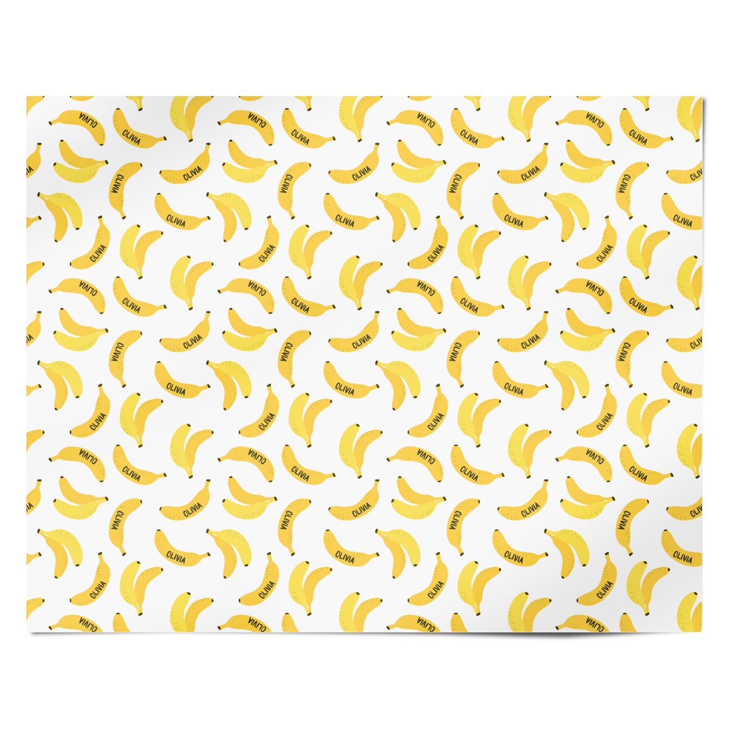 Banana Print with Name Personalised Wrapping Paper Alternative