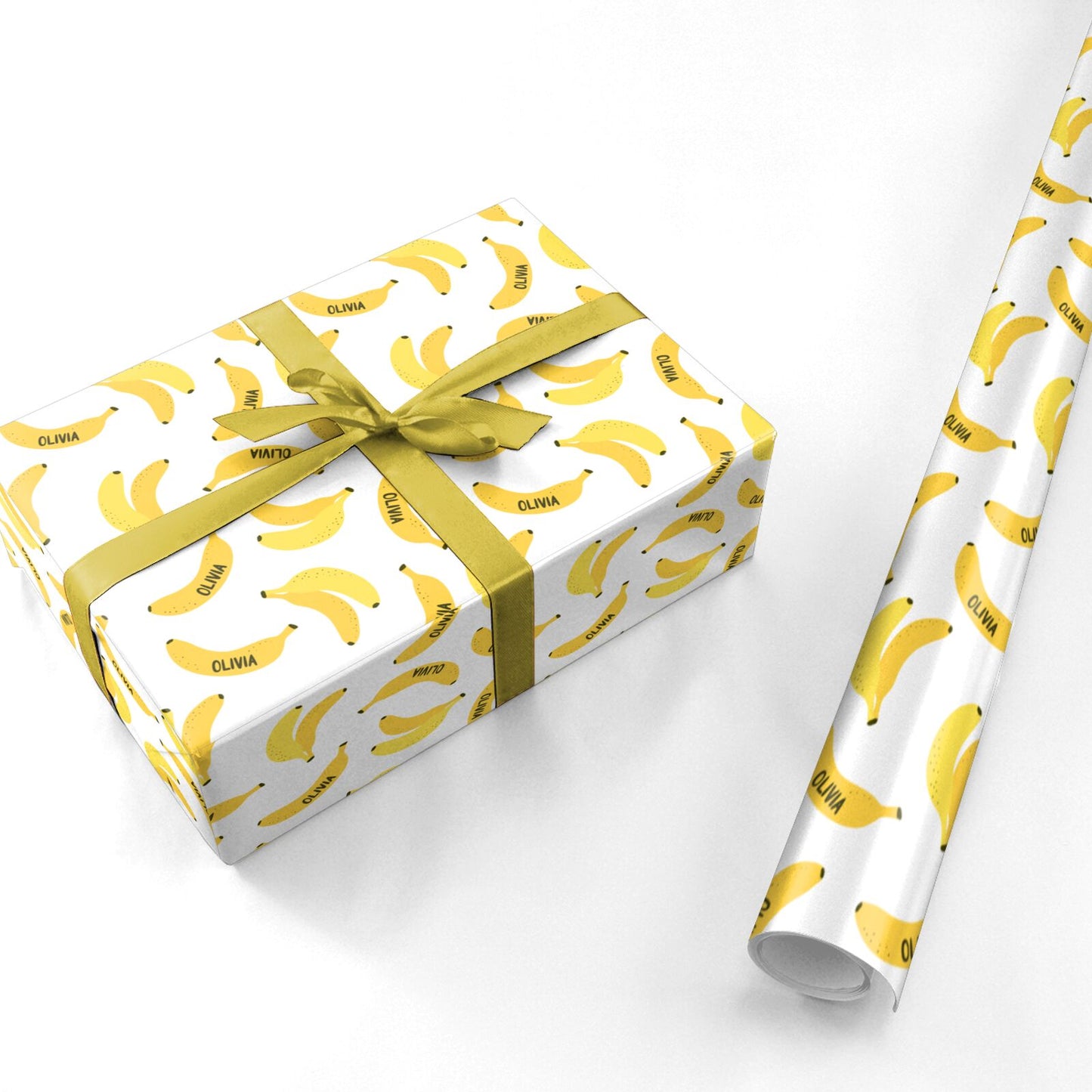 Banana Print with Name Personalised Wrapping Paper