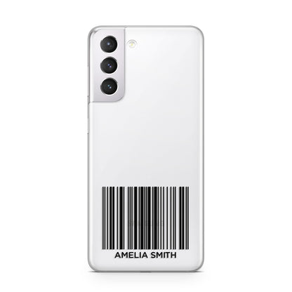 Barcode with Text Samsung S21 Case