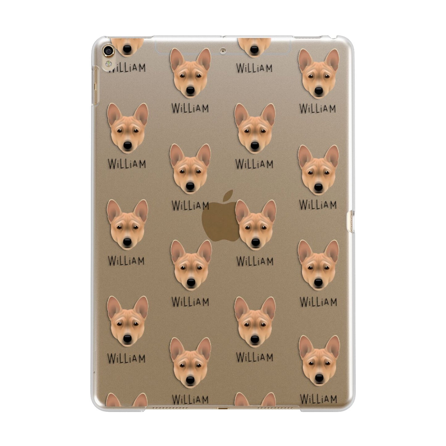 Basenji Icon with Name Apple iPad Gold Case