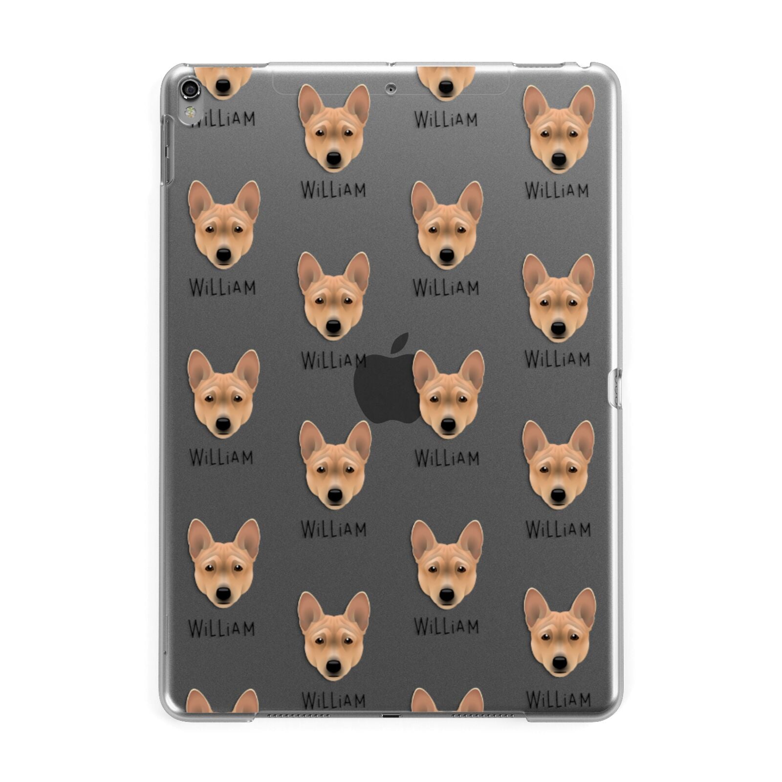 Basenji Icon with Name Apple iPad Grey Case