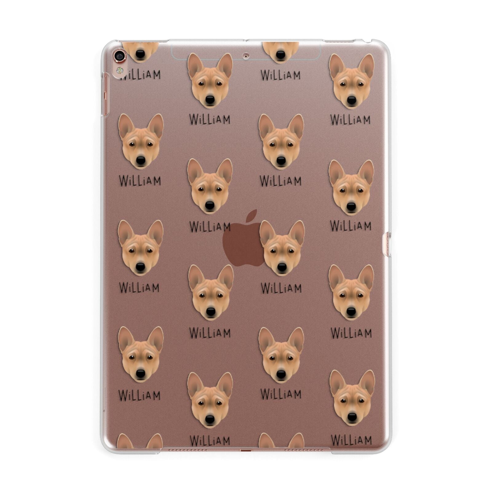 Basenji Icon with Name Apple iPad Rose Gold Case