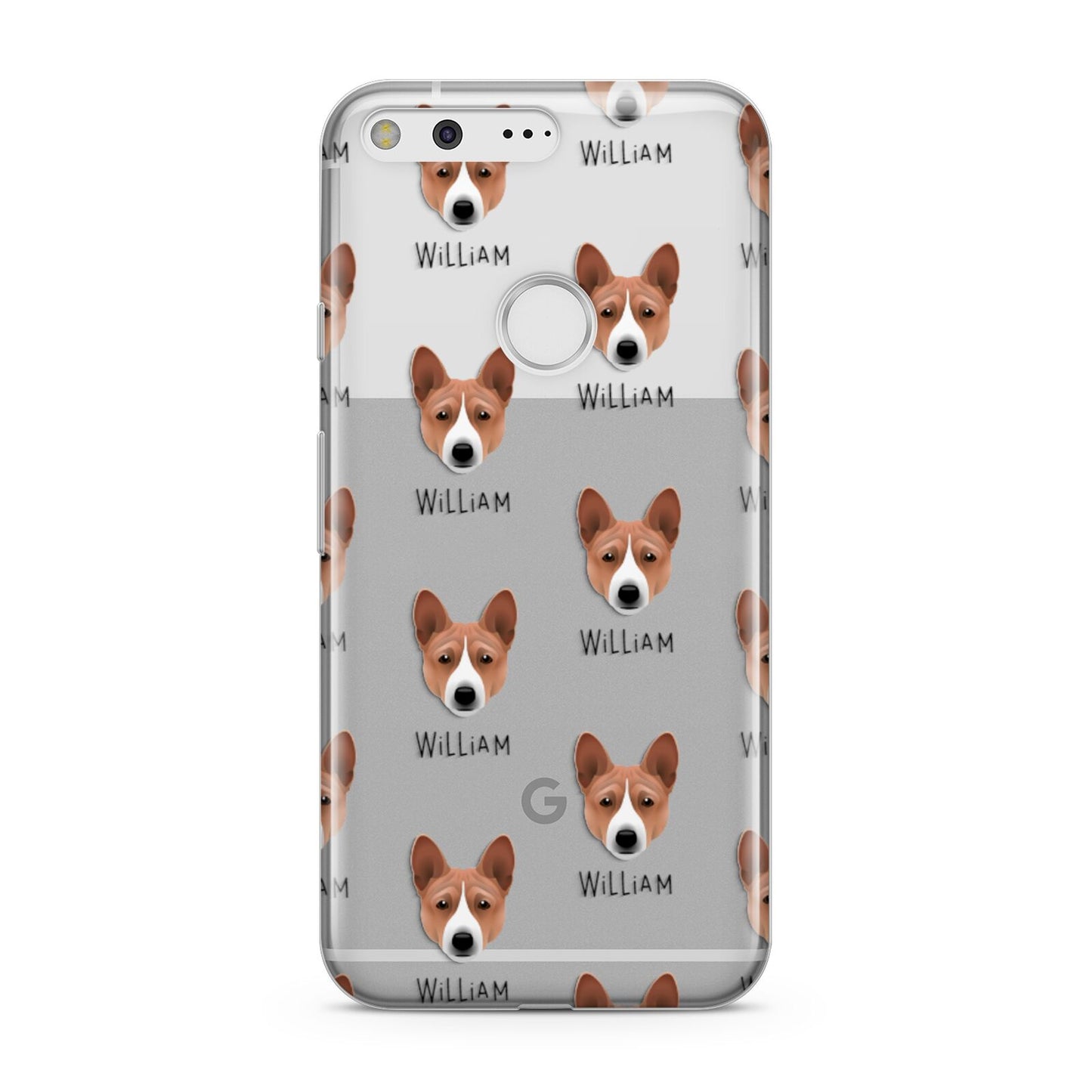 Basenji Icon with Name Google Pixel Case