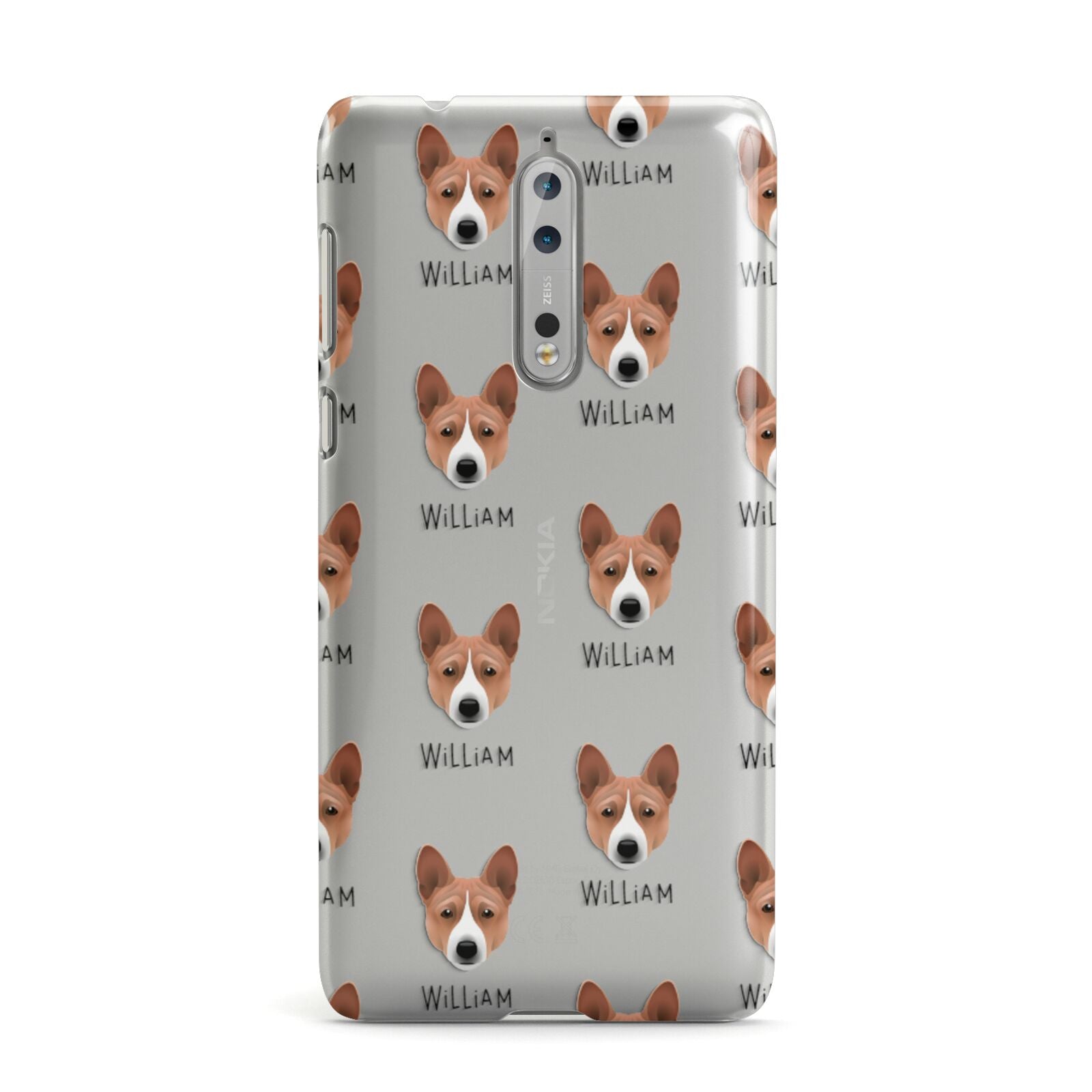 Basenji Icon with Name Nokia Case