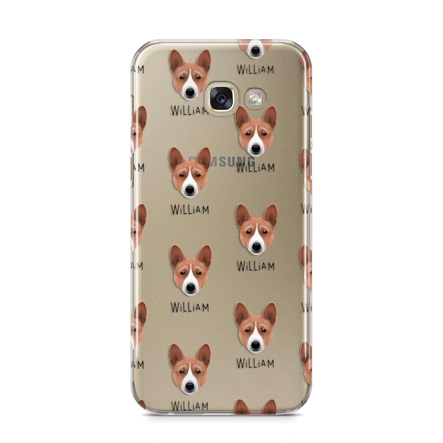 Basenji Icon with Name Samsung Galaxy A5 2017 Case on gold phone