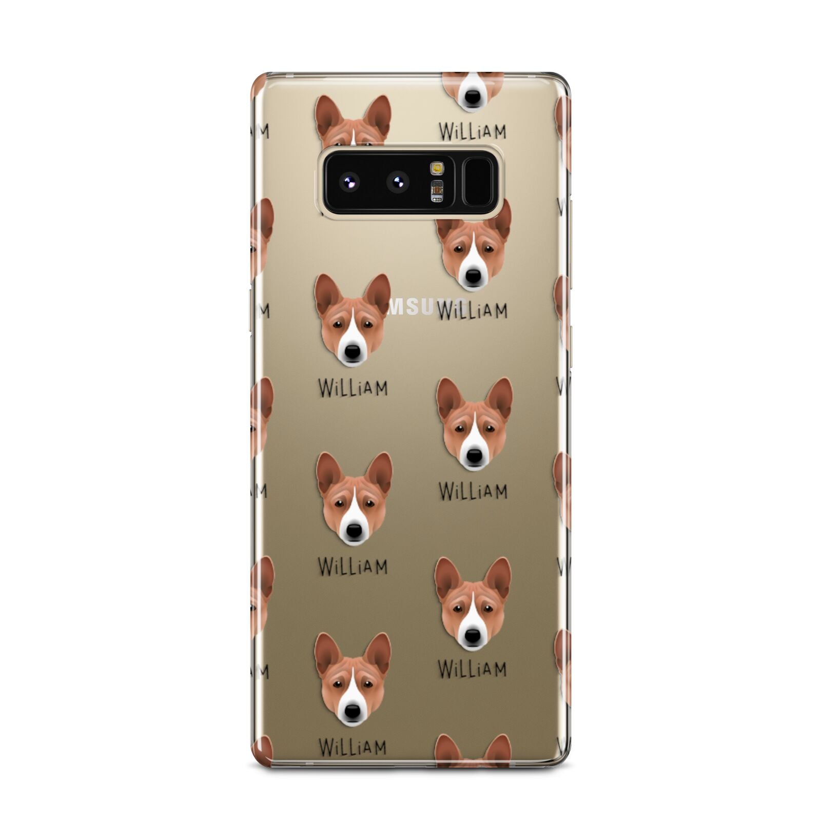 Basenji Icon with Name Samsung Galaxy Note 8 Case