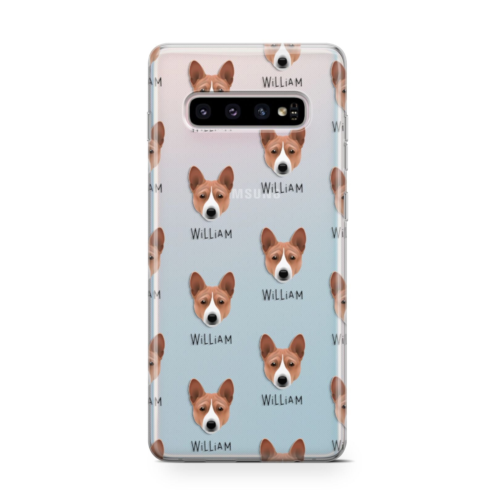 Basenji Icon with Name Samsung Galaxy S10 Case