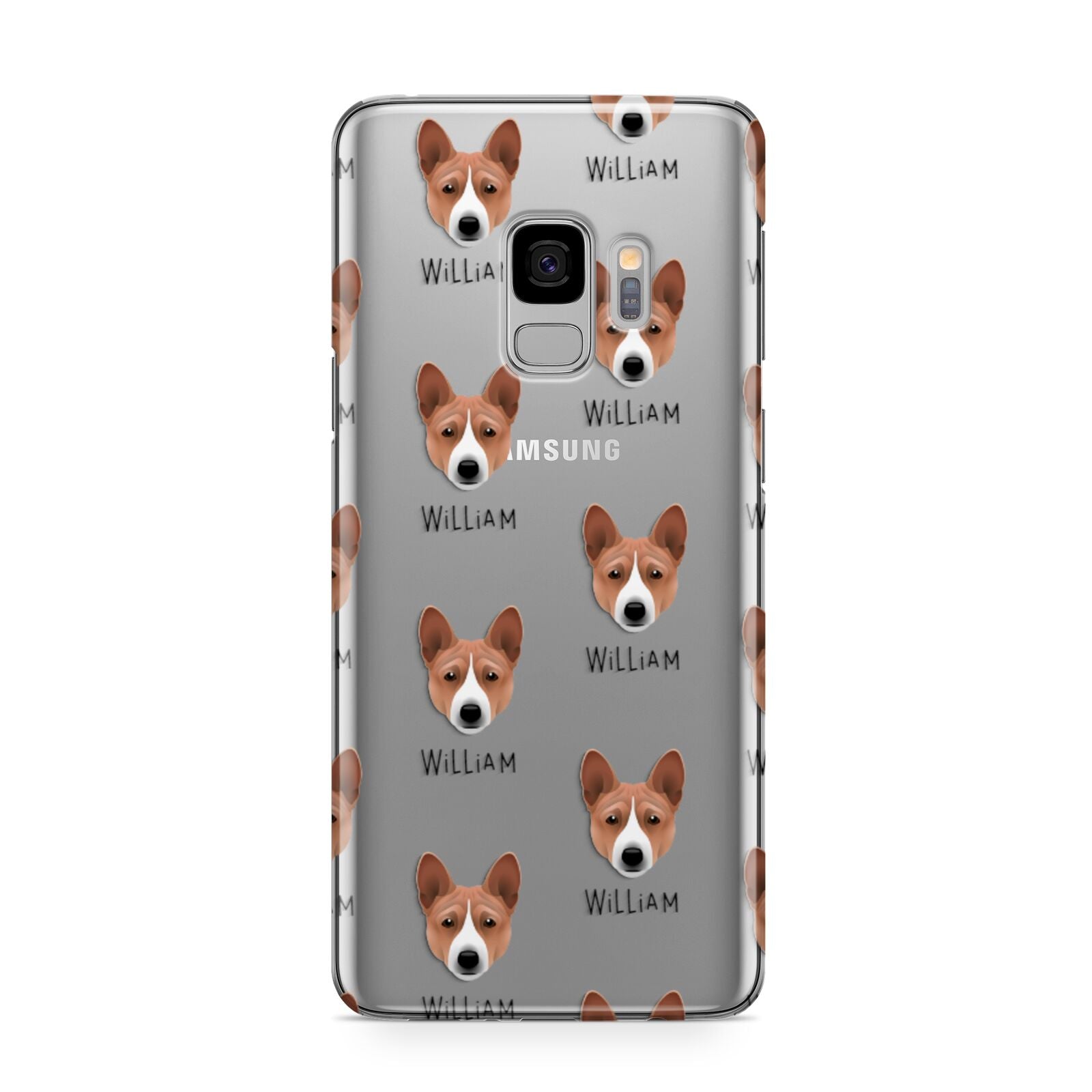 Basenji Icon with Name Samsung Galaxy S9 Case