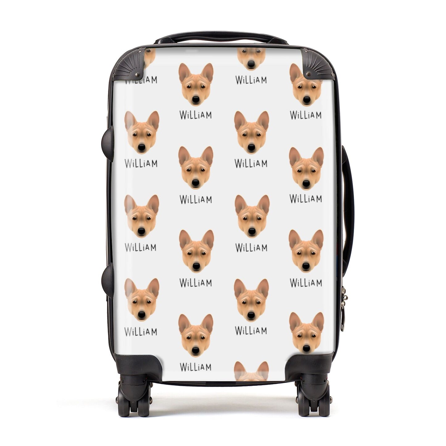 Basenji Icon with Name Suitcase