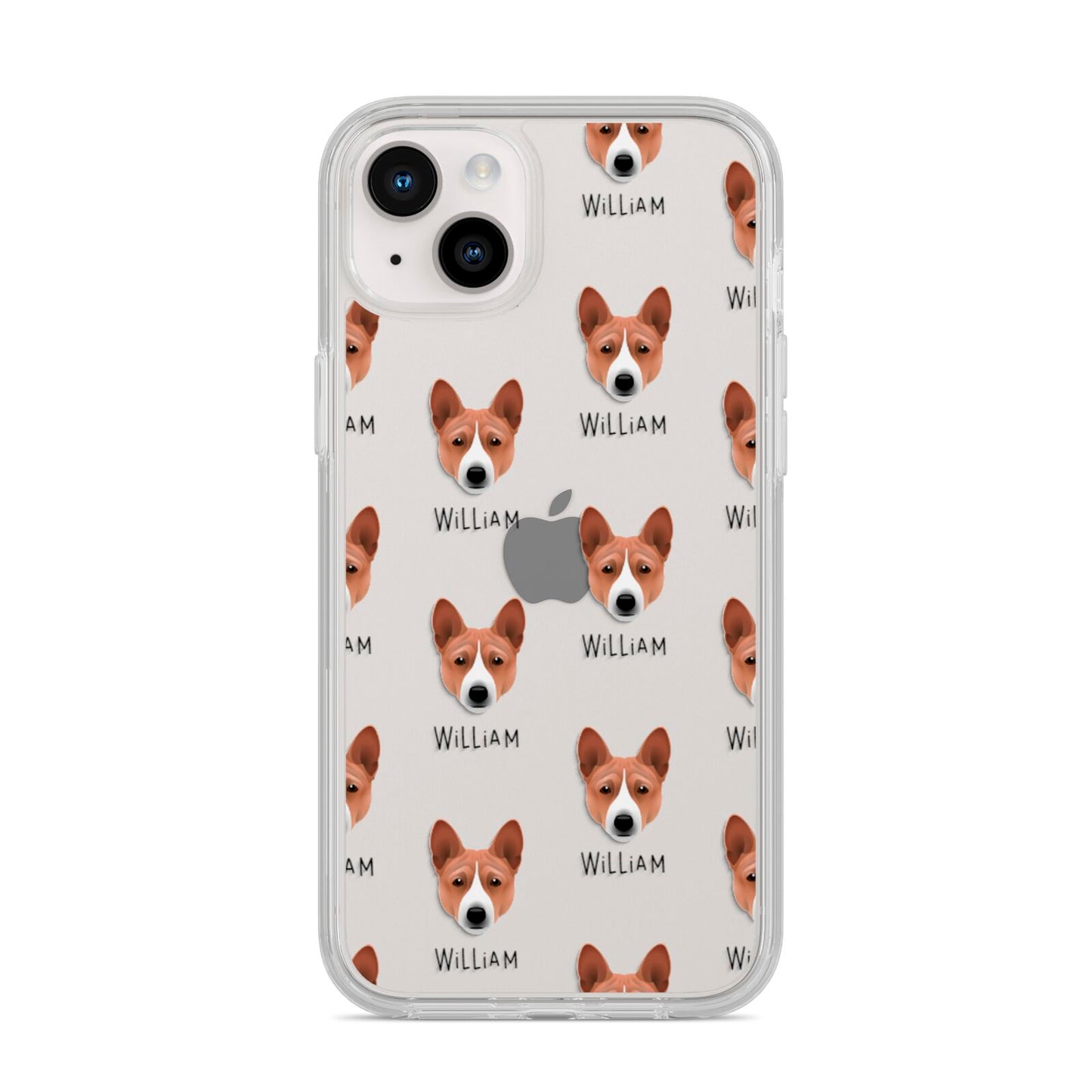 Basenji Icon with Name iPhone 14 Plus Clear Tough Case Starlight