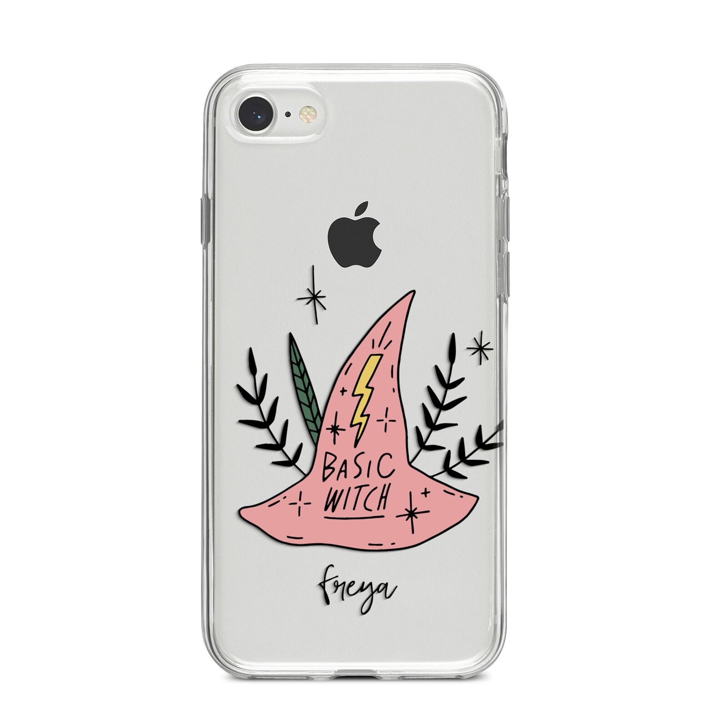 Basic Witch Hat Personalised iPhone 8 Bumper Case on Silver iPhone