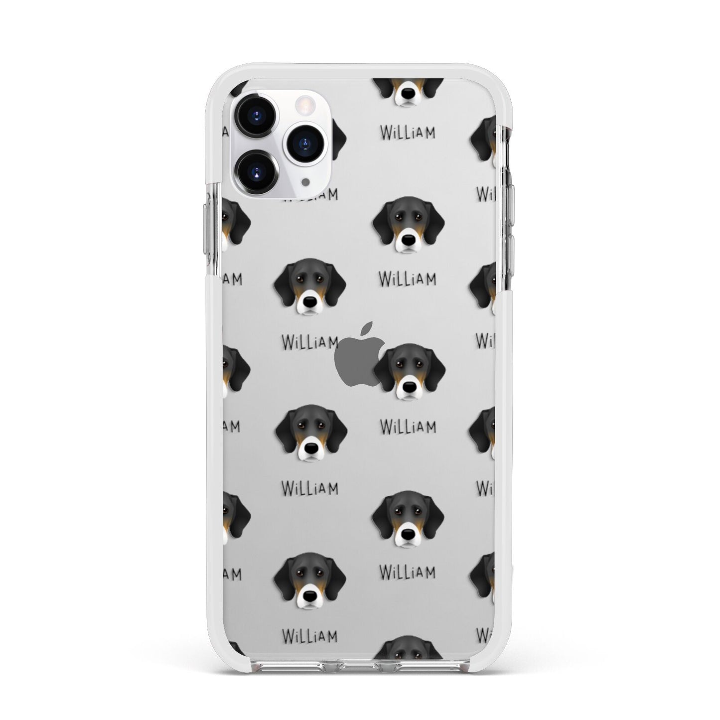 Bassador Icon with Name Apple iPhone 11 Pro Max in Silver with White Impact Case