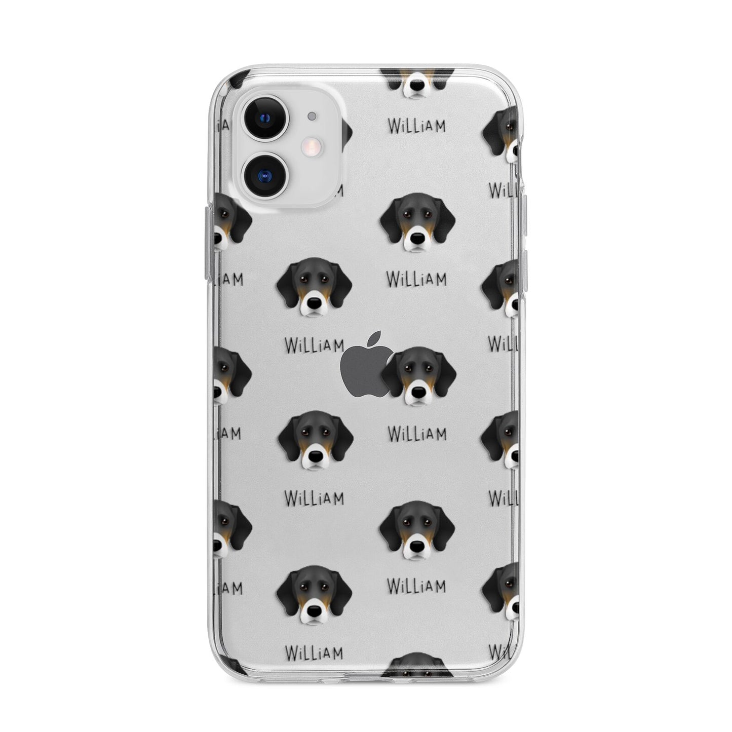 Bassador Icon with Name Apple iPhone 11 in White with Bumper Case